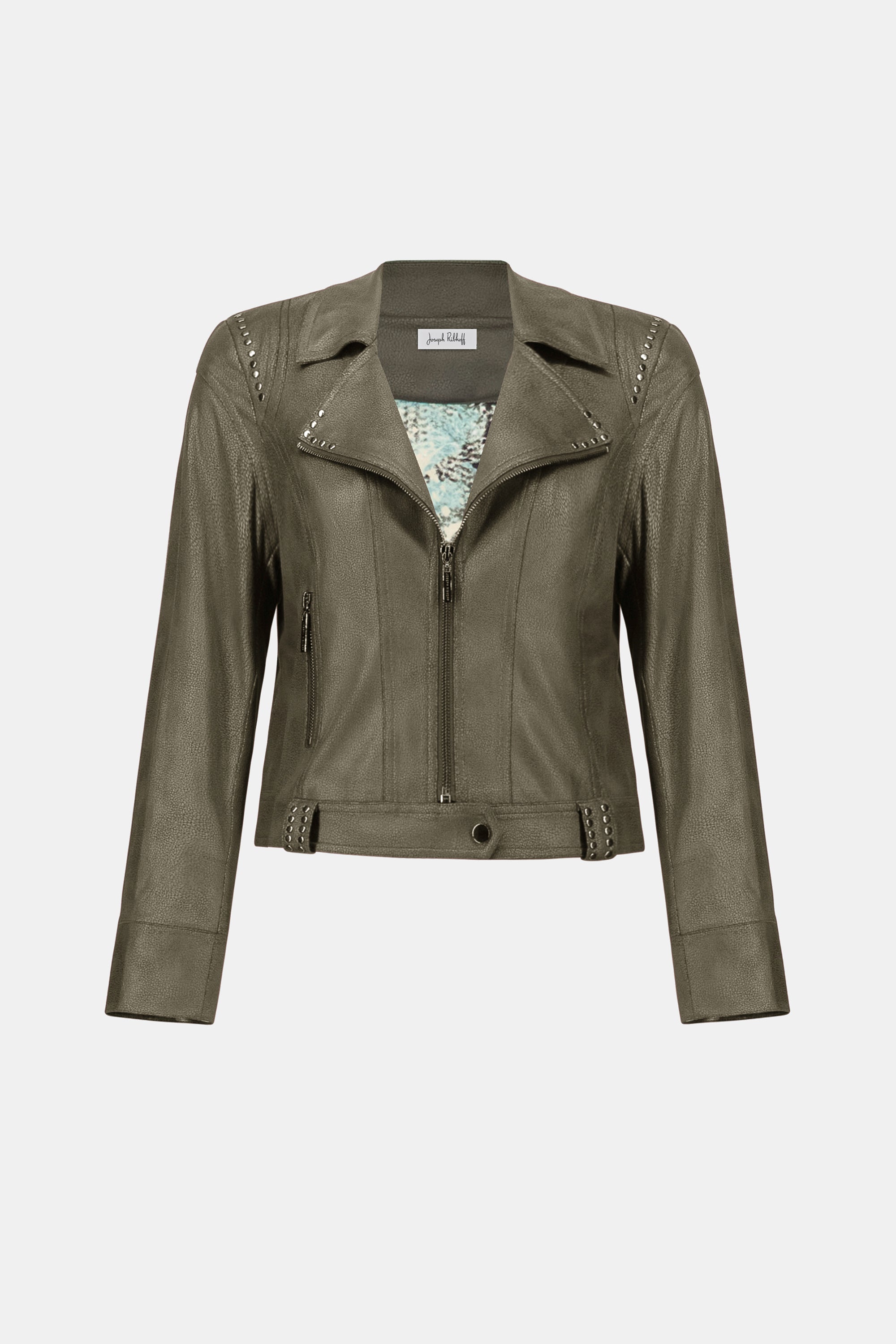 Foiled Faux Suede Fitted Jacket