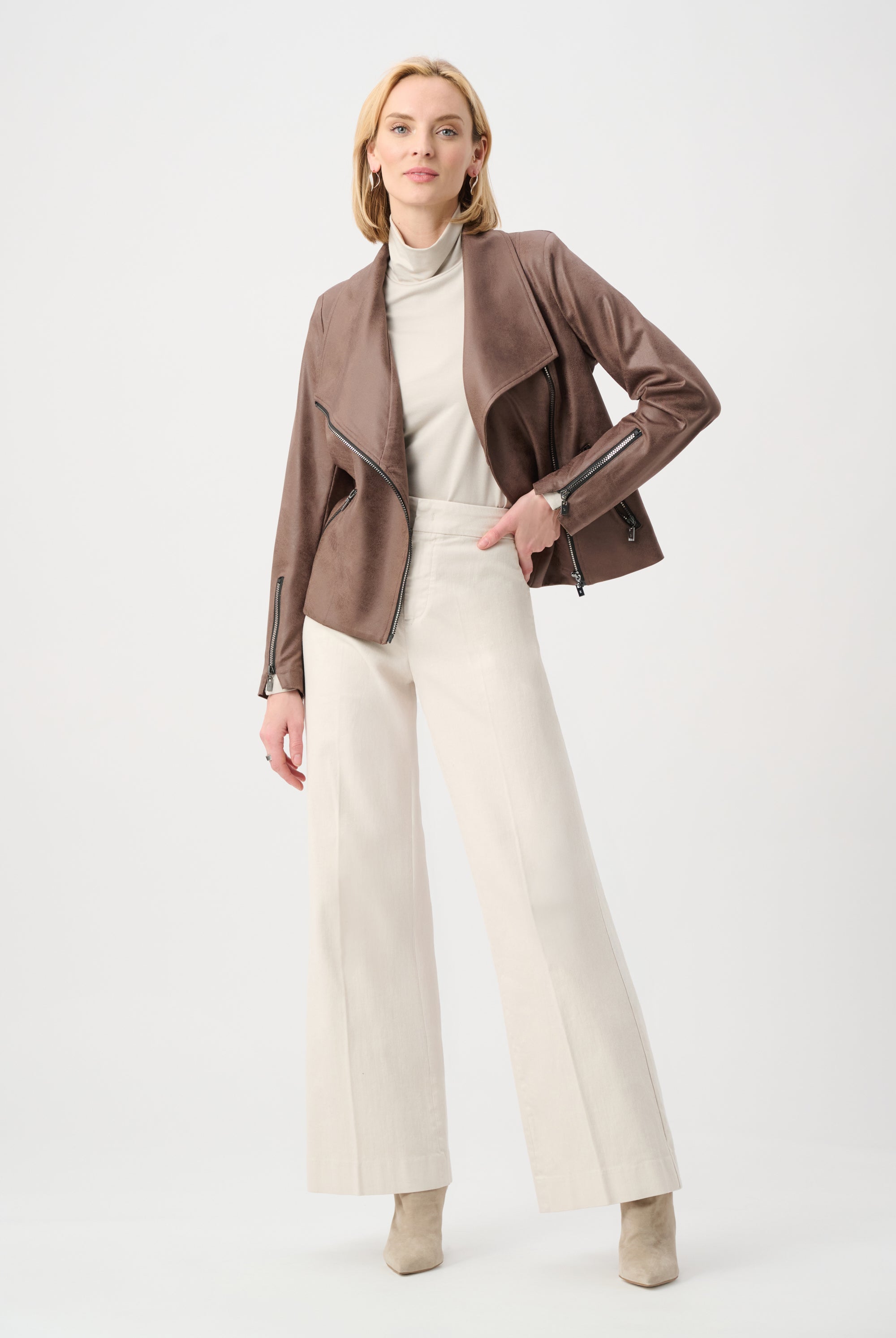 Foiled Knit Fitted Jacket