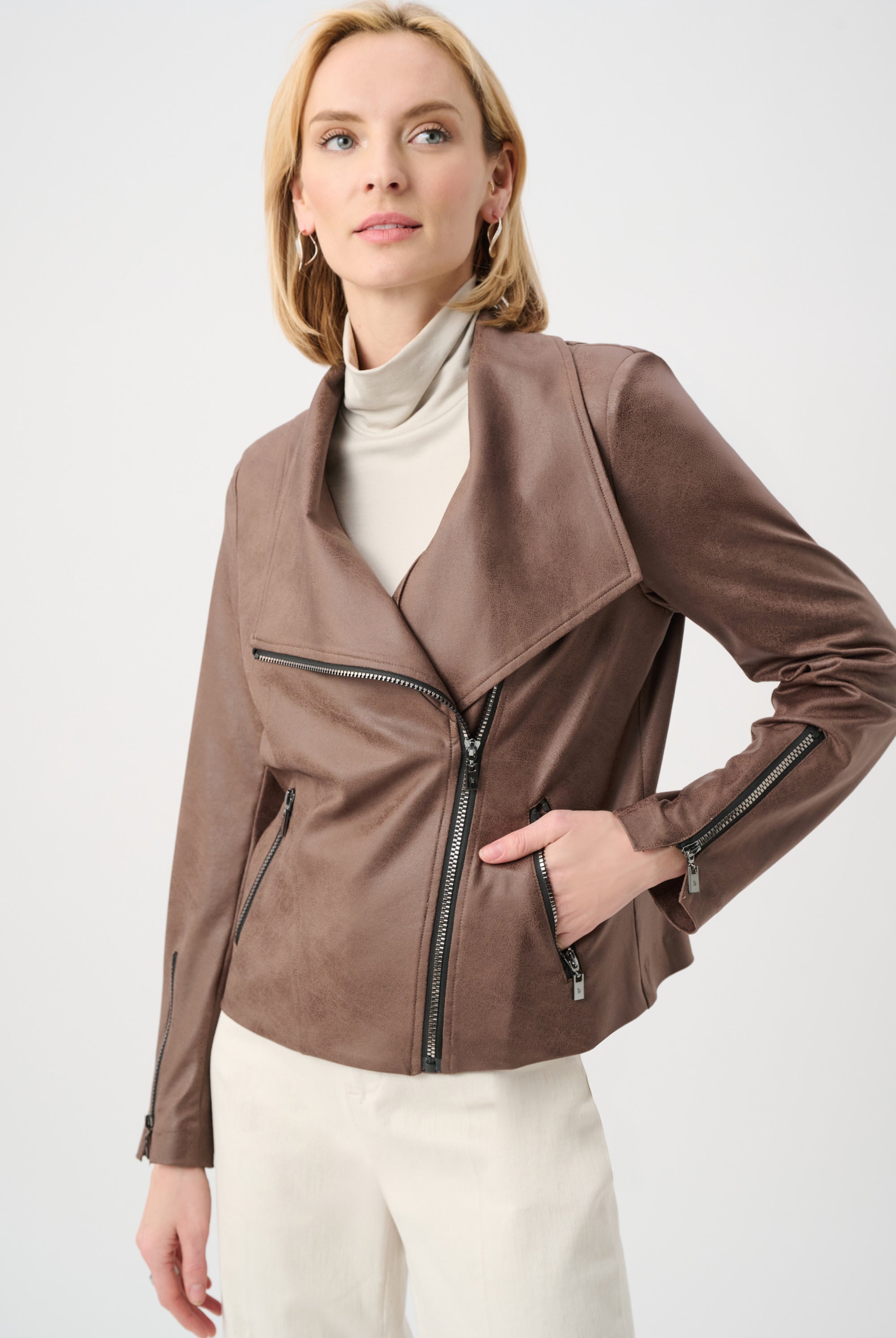 Foiled Knit Fitted Jacket