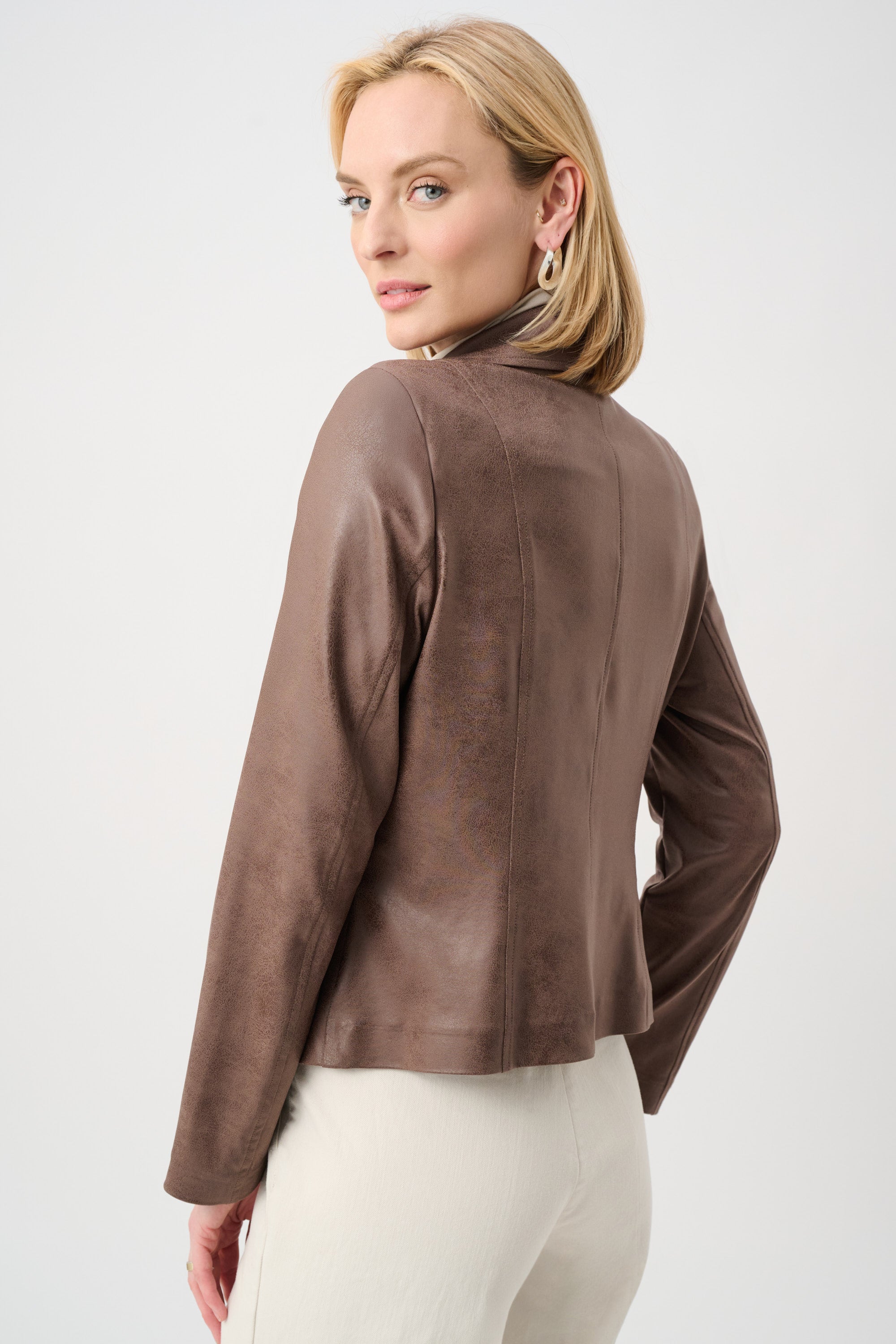 Foiled Knit Fitted Jacket