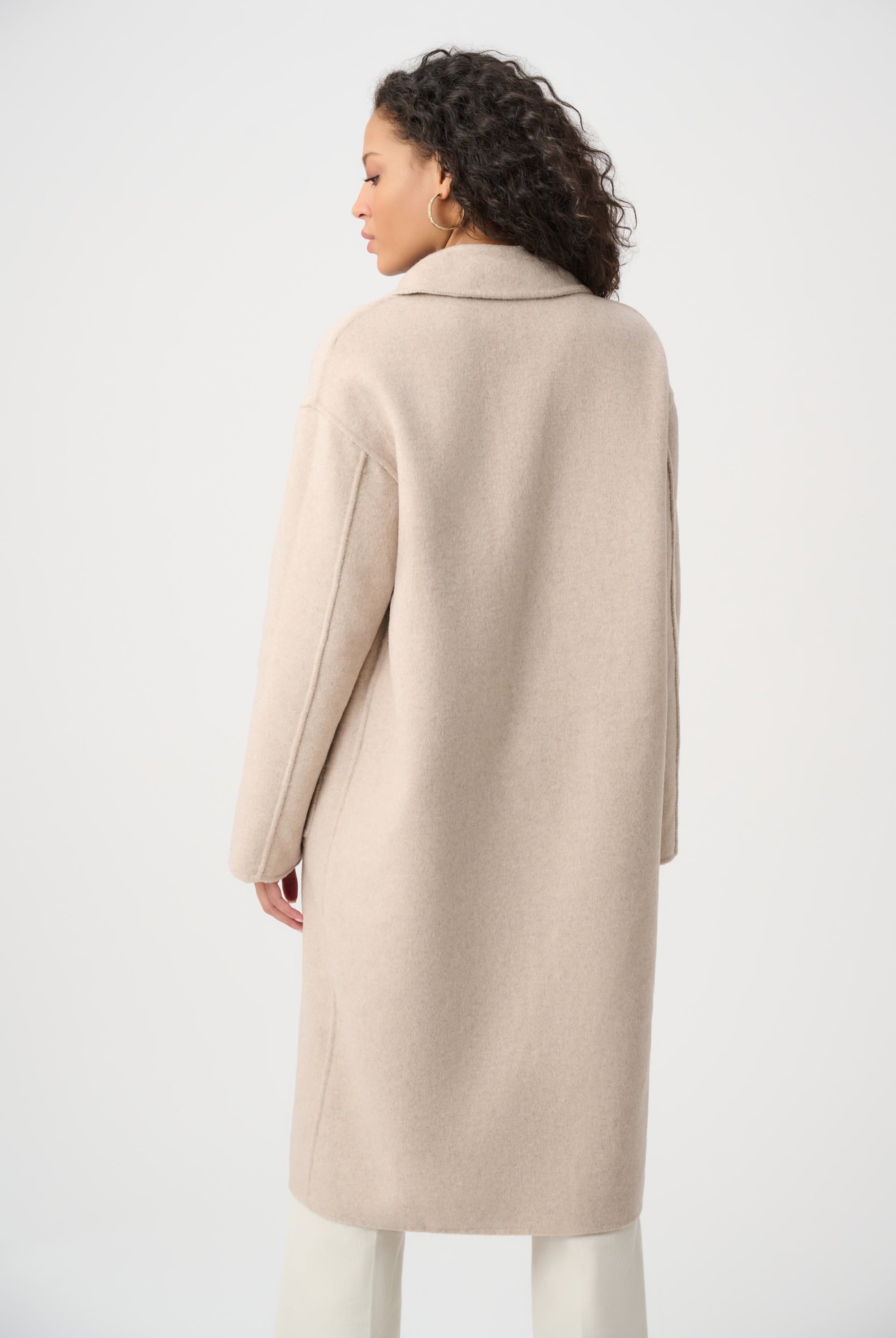 Wool Blend Plaid Reversible Boxy Coat