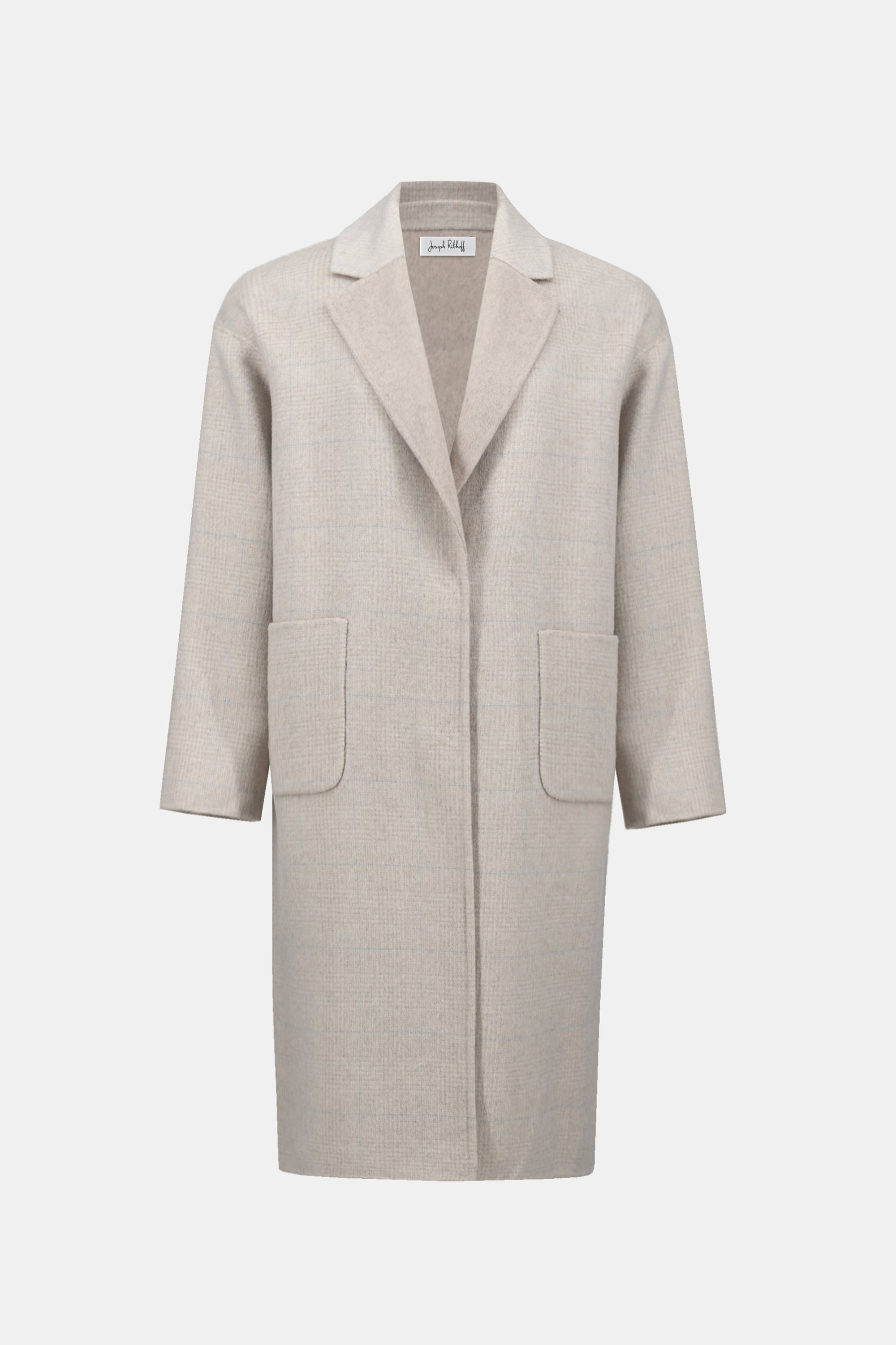 Wool Blend Plaid Reversible Boxy Coat