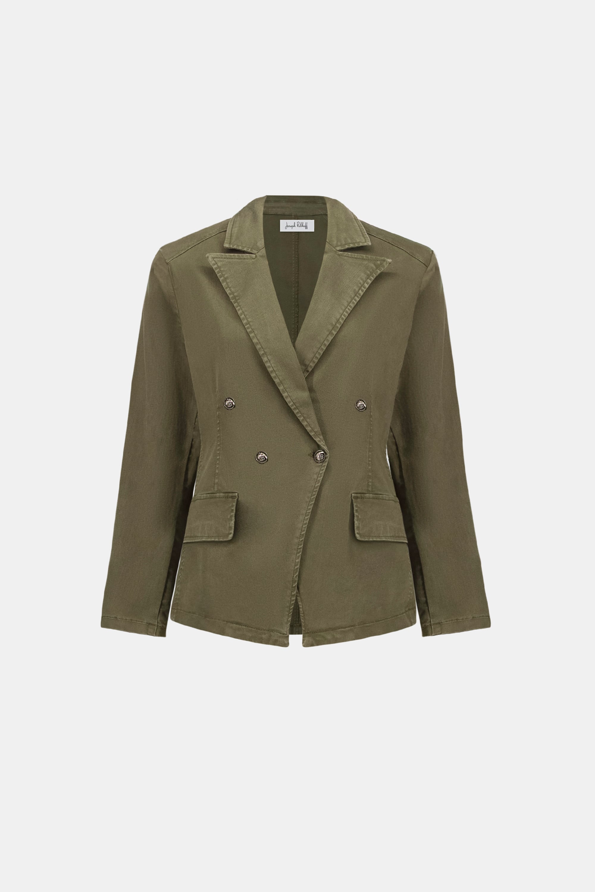 Featherweave Denim Double-Breasted Blazer