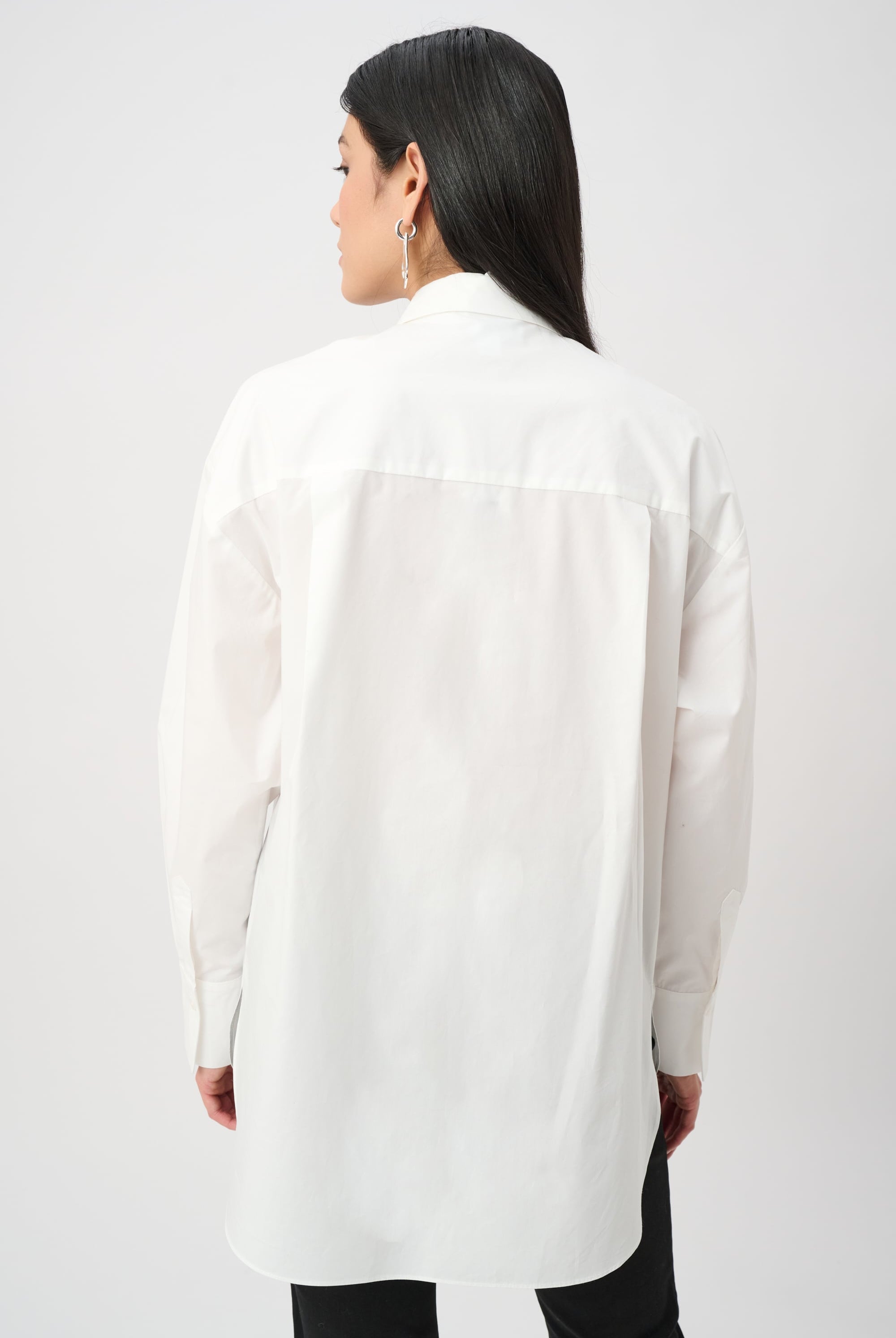 Cotton Poplin Blouse With 3D Flower and Rhinestone Detail