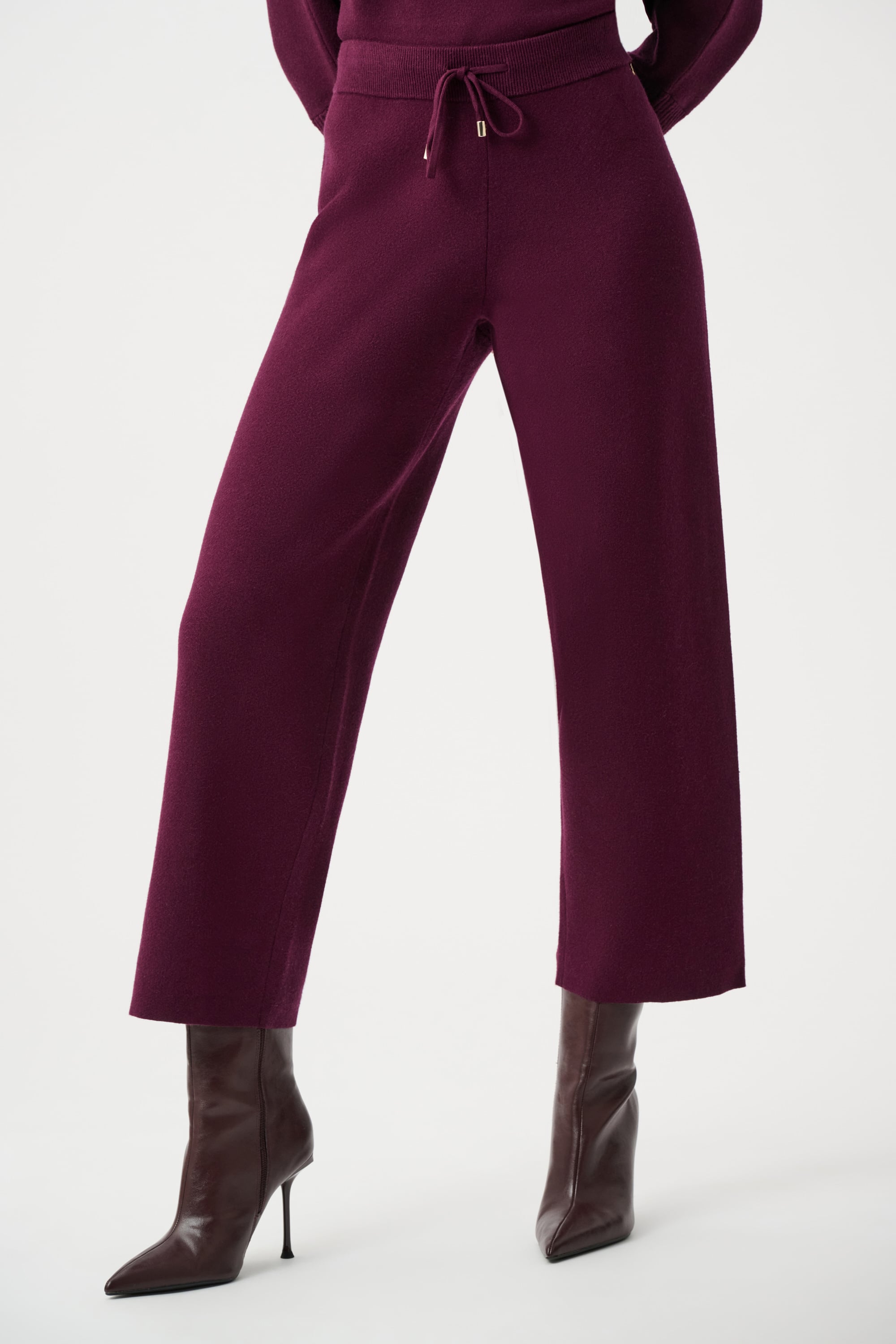 Brushed Viscose And Nylon Knit Pull-On Pants