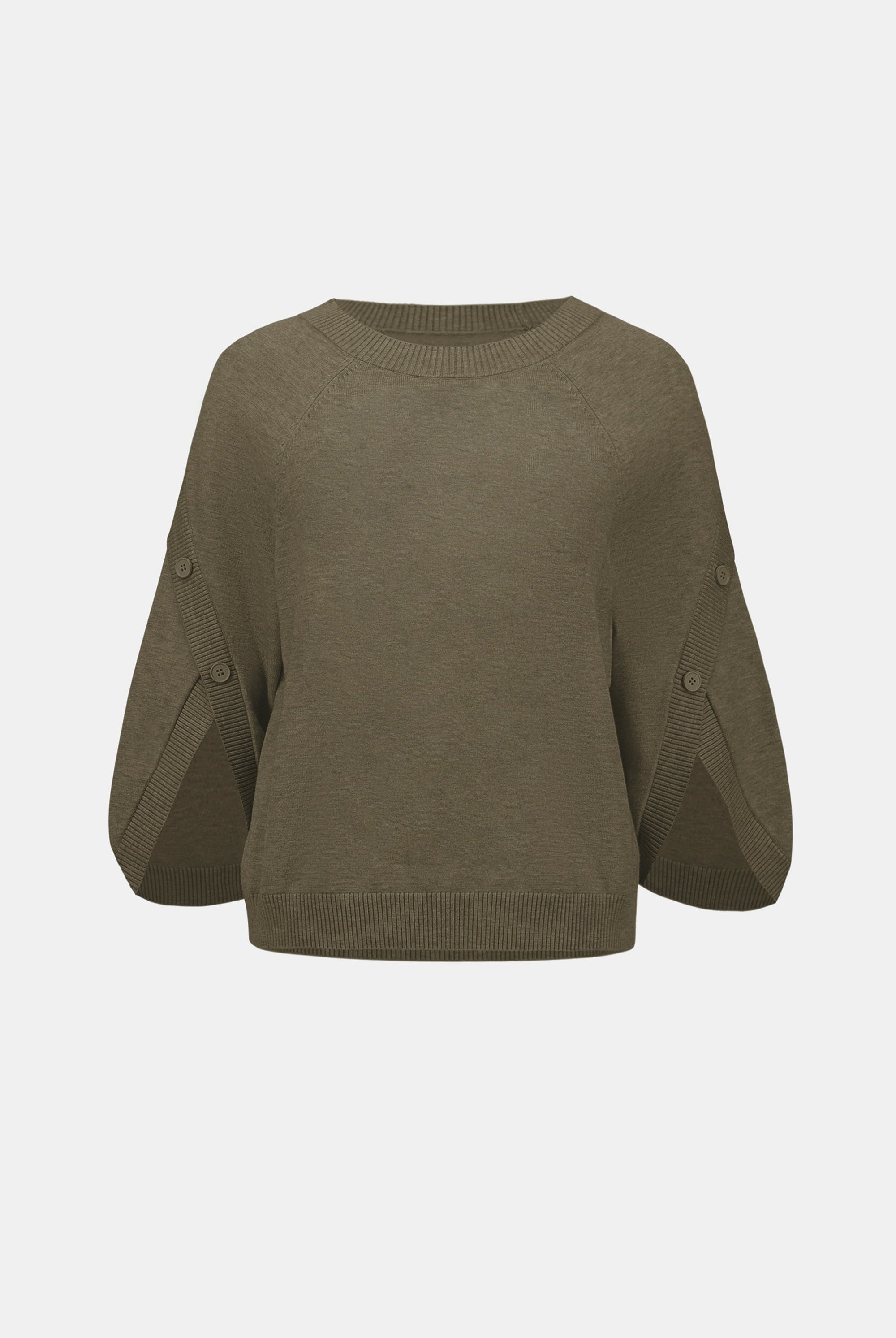 Brushed Viscose And Nylon Knit Tulip Sleeve Sweater