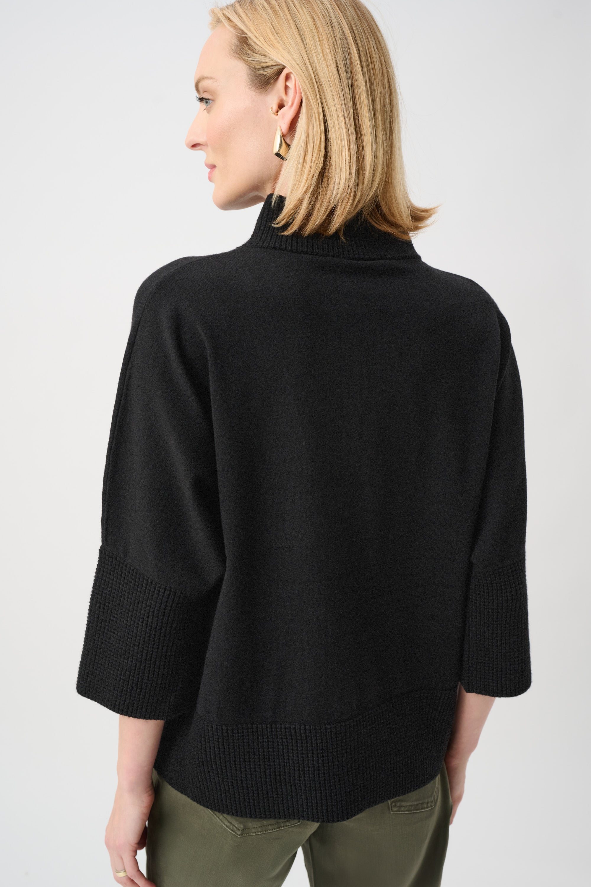 Brushed Viscose And Nylon Funnel-Neck Sweater