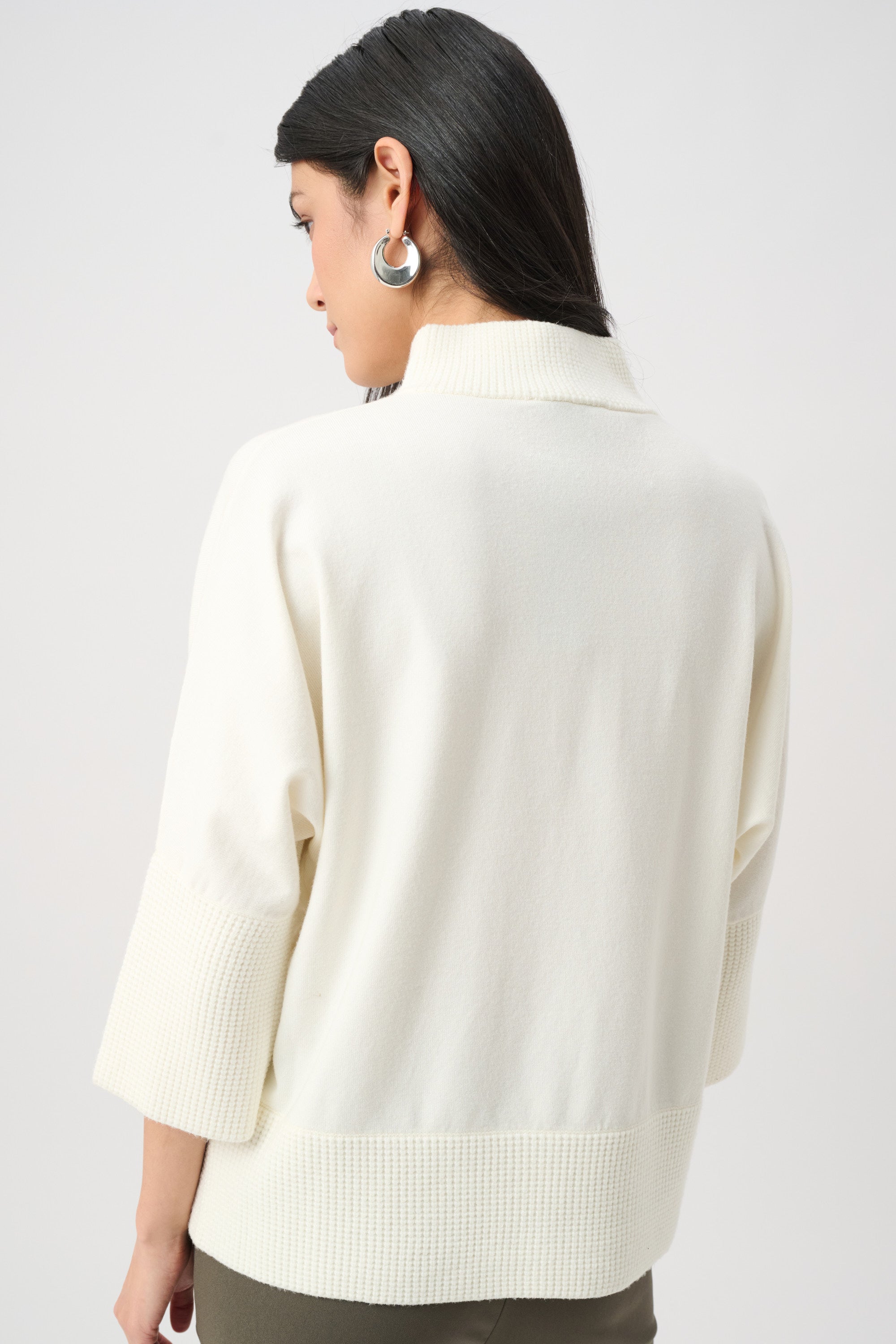Brushed Viscose And Nylon Funnel-Neck Sweater