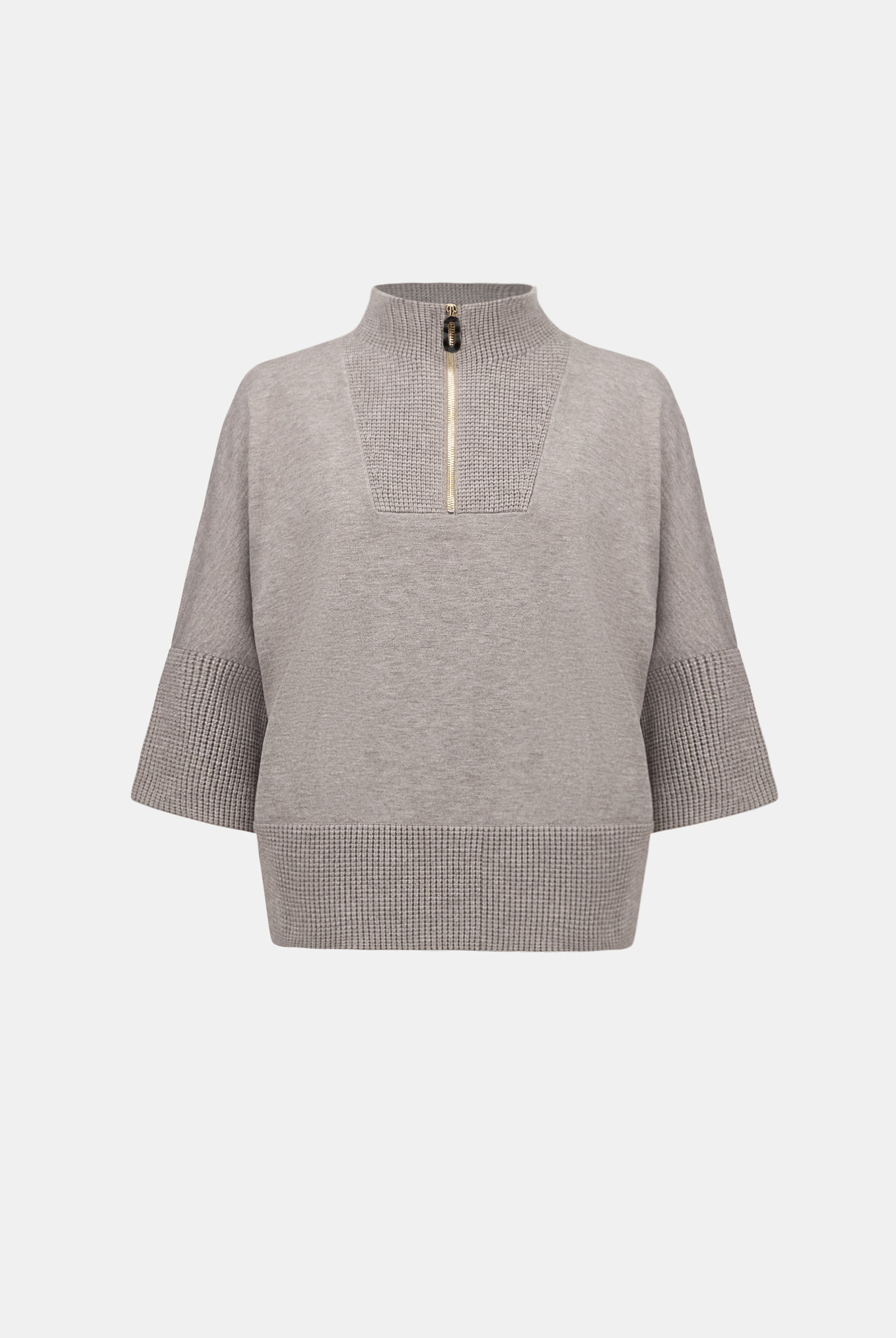 Brushed Viscose And Nylon Funnel-Neck Sweater