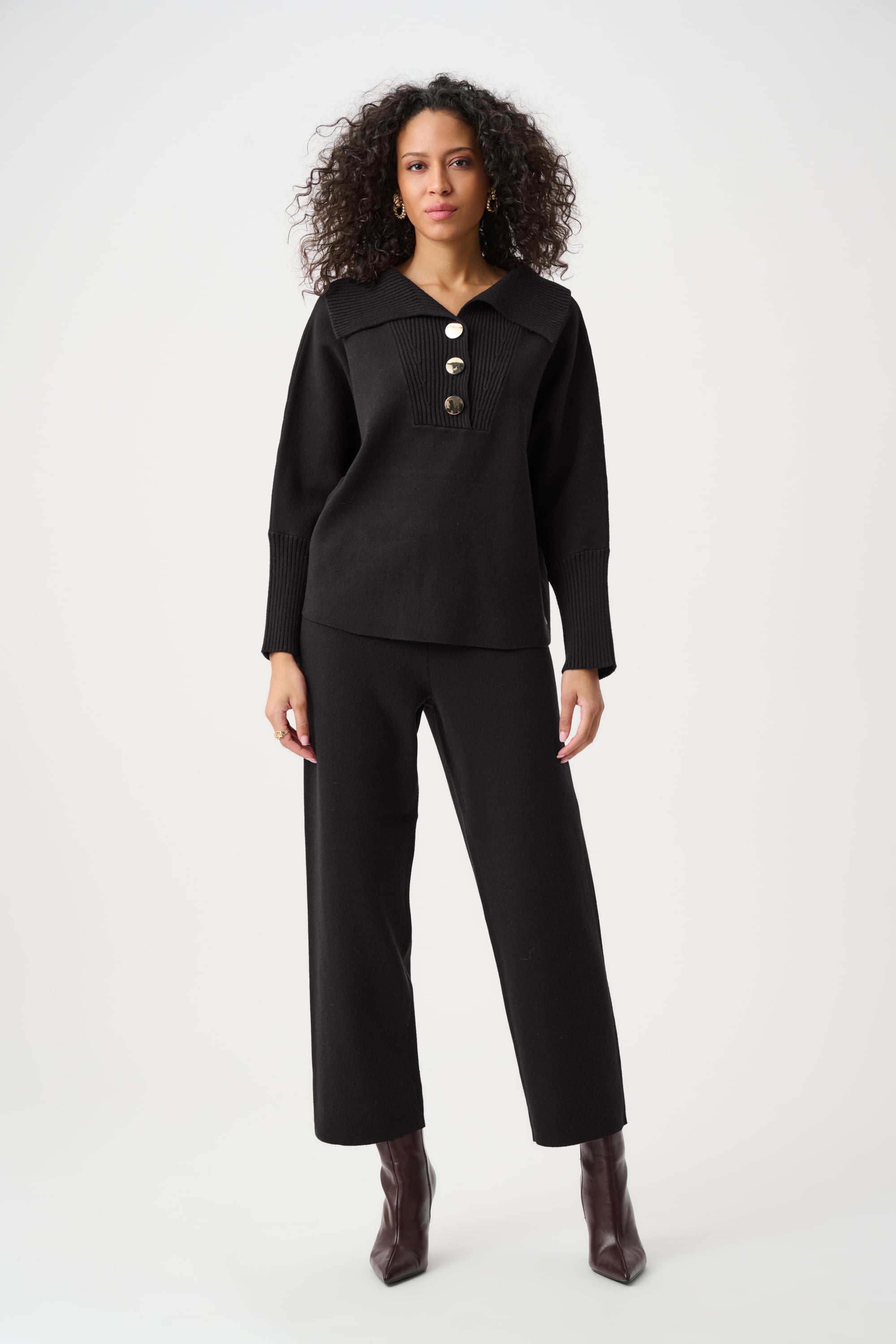 Brushed Viscose And Nylon Shawl-Neck Sweater