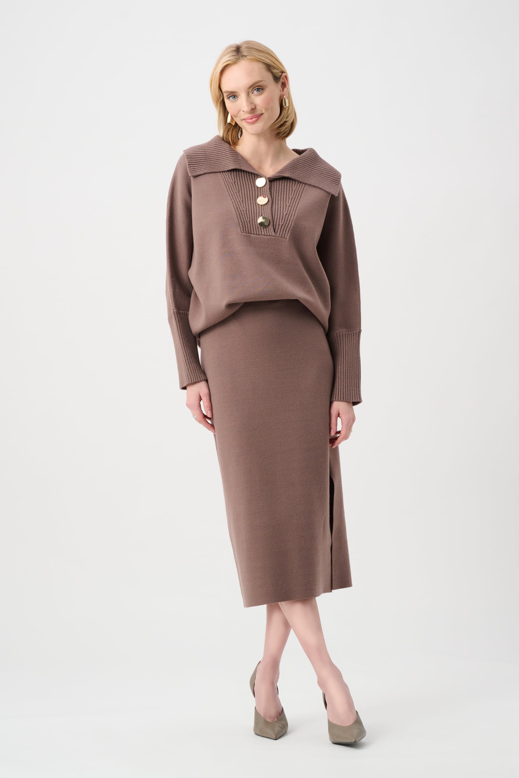 Brushed Viscose And Nylon Shawl-Neck Sweater