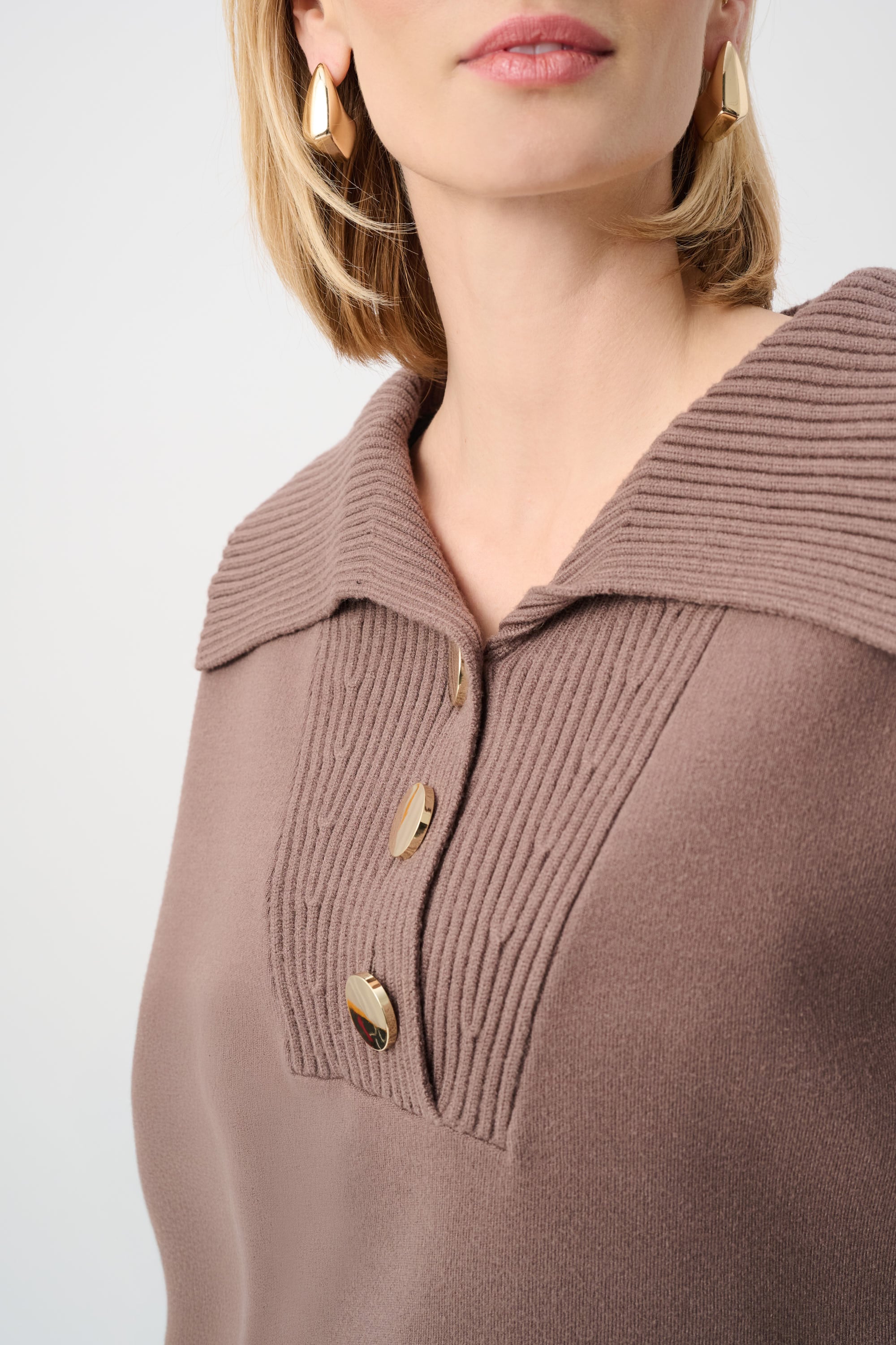 Brushed Viscose And Nylon Shawl-Neck Sweater