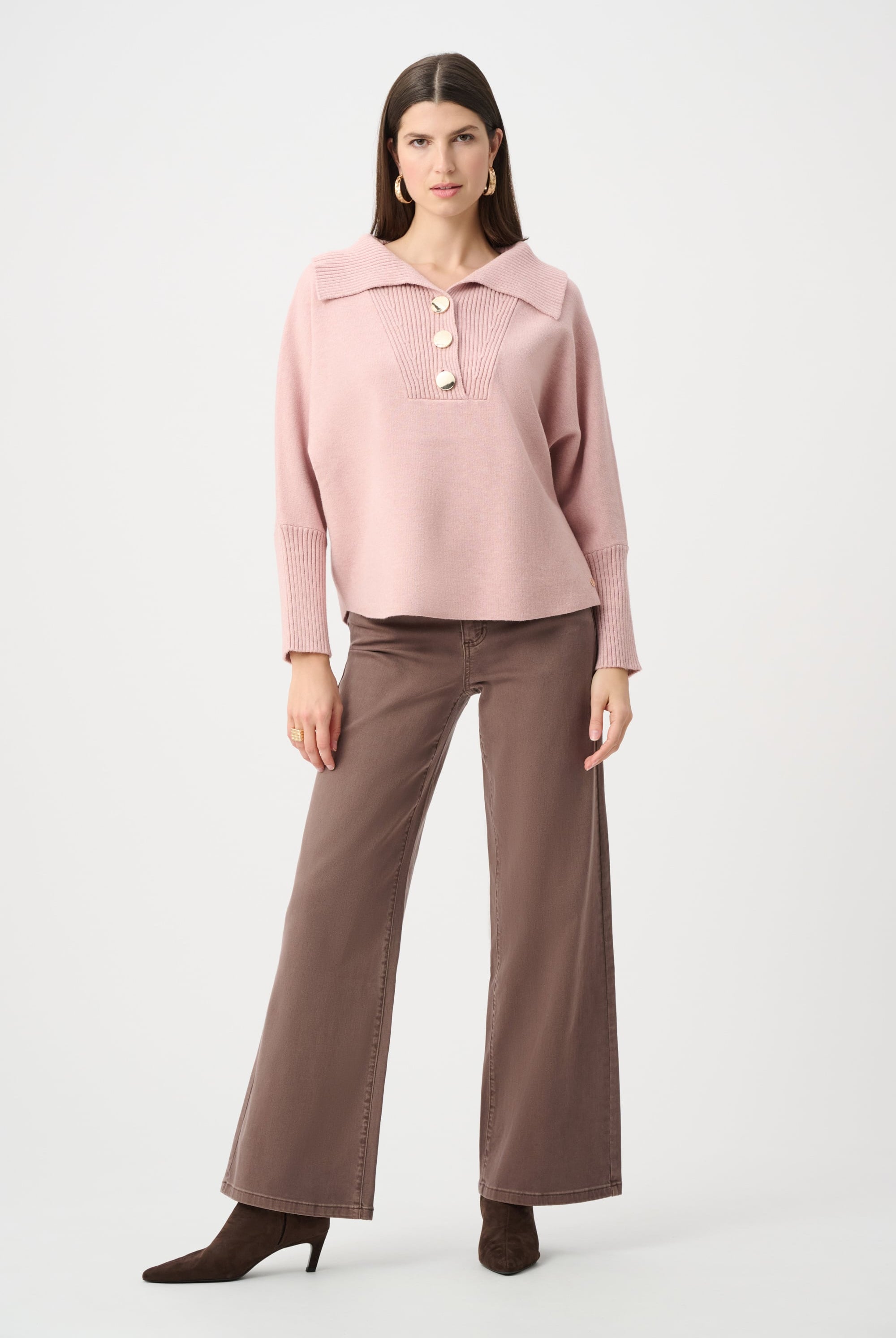 Brushed Viscose And Nylon Shawl-Neck Sweater