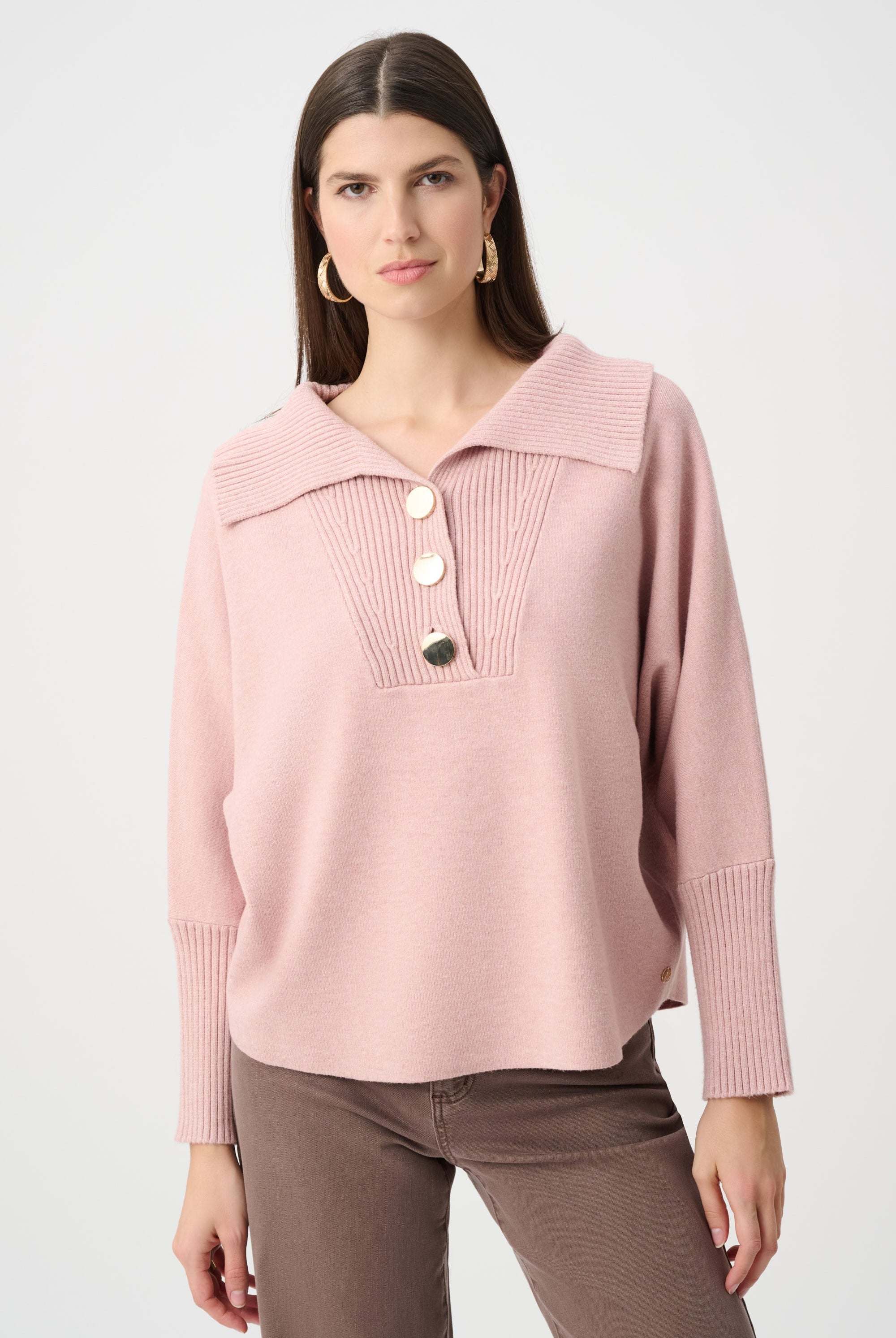 Brushed Viscose And Nylon Shawl-Neck Sweater