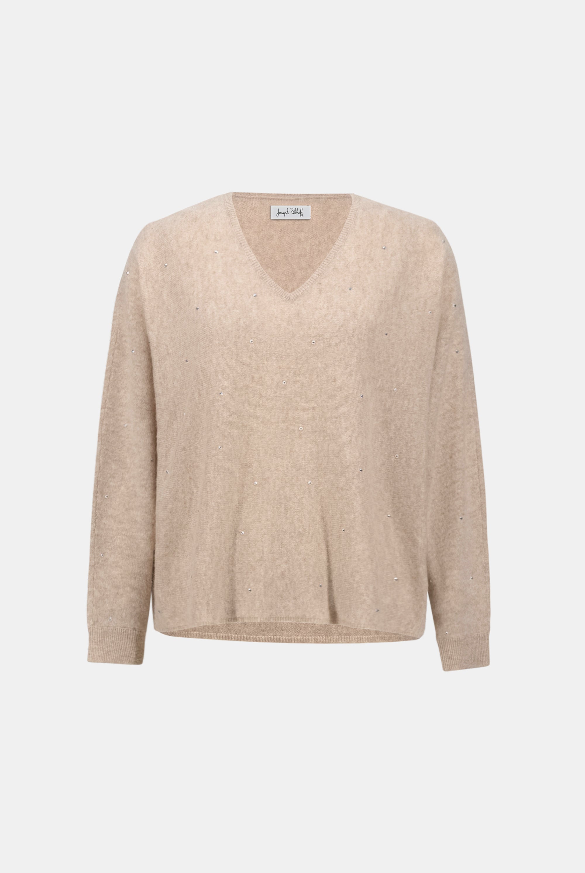 Cashmere Boxy Sweater With Rhinestone Detail