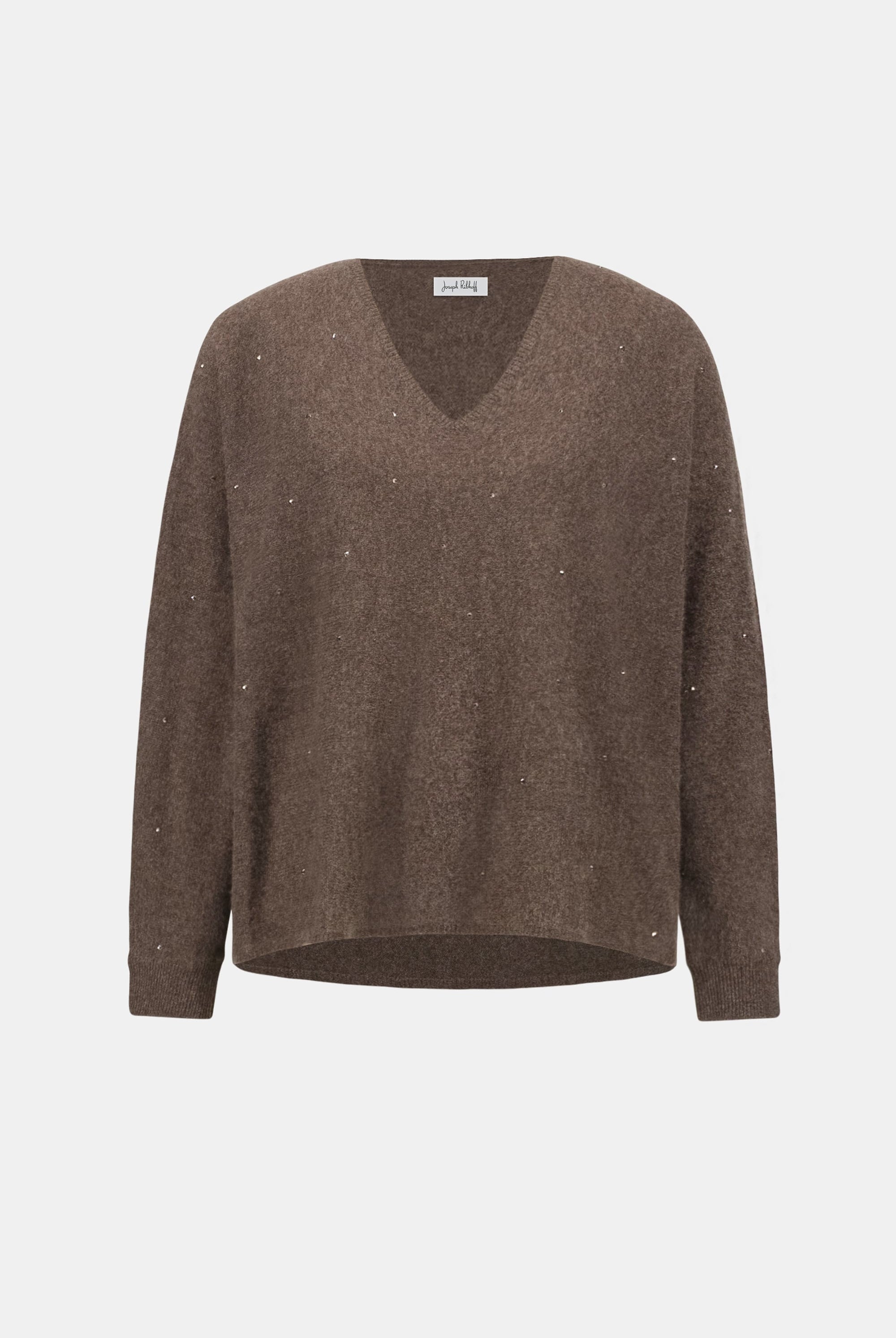 Cashmere Boxy Sweater With Rhinestone Detail