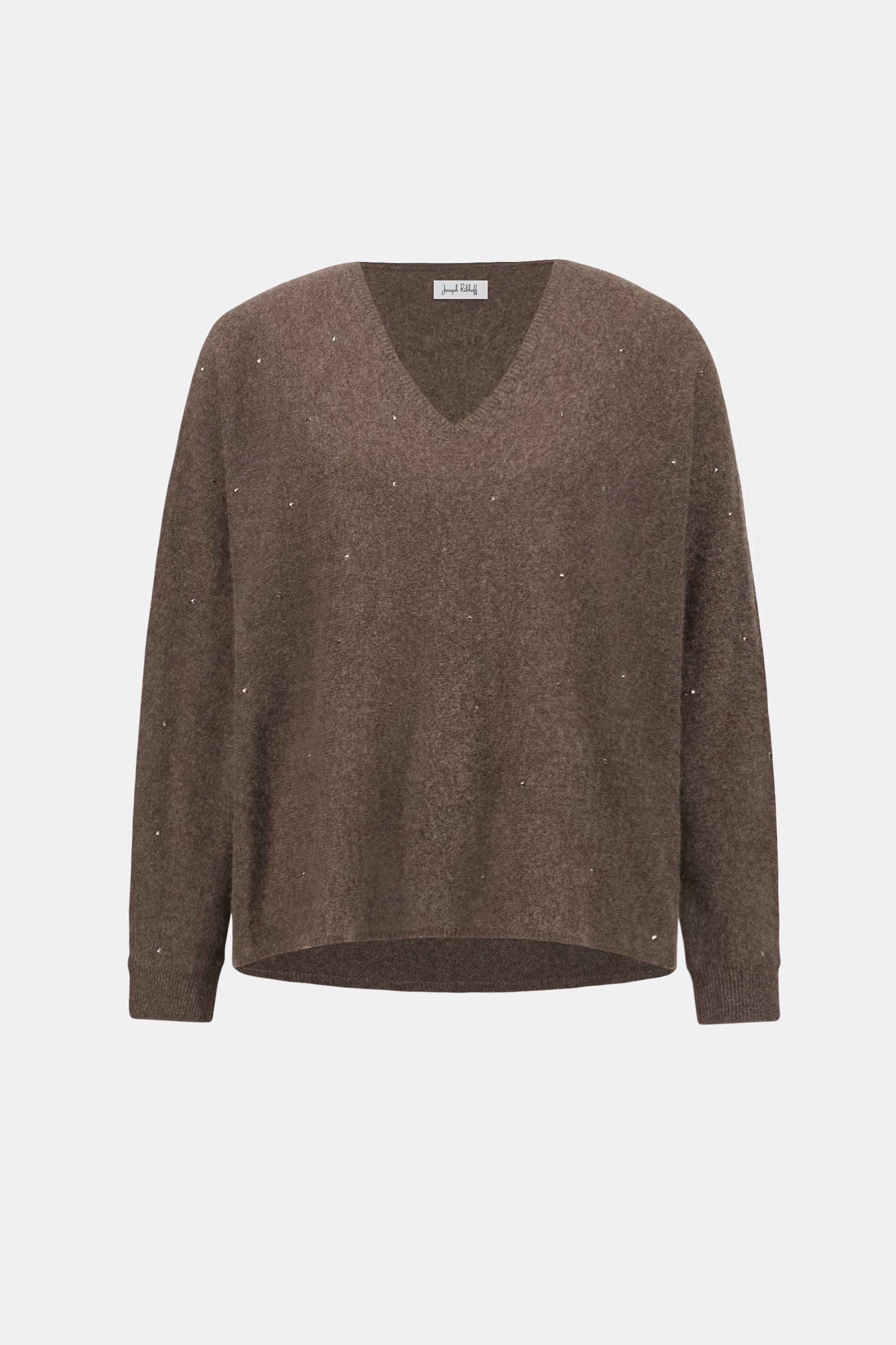 Cashmere Boxy Sweater With Rhinestone Detail