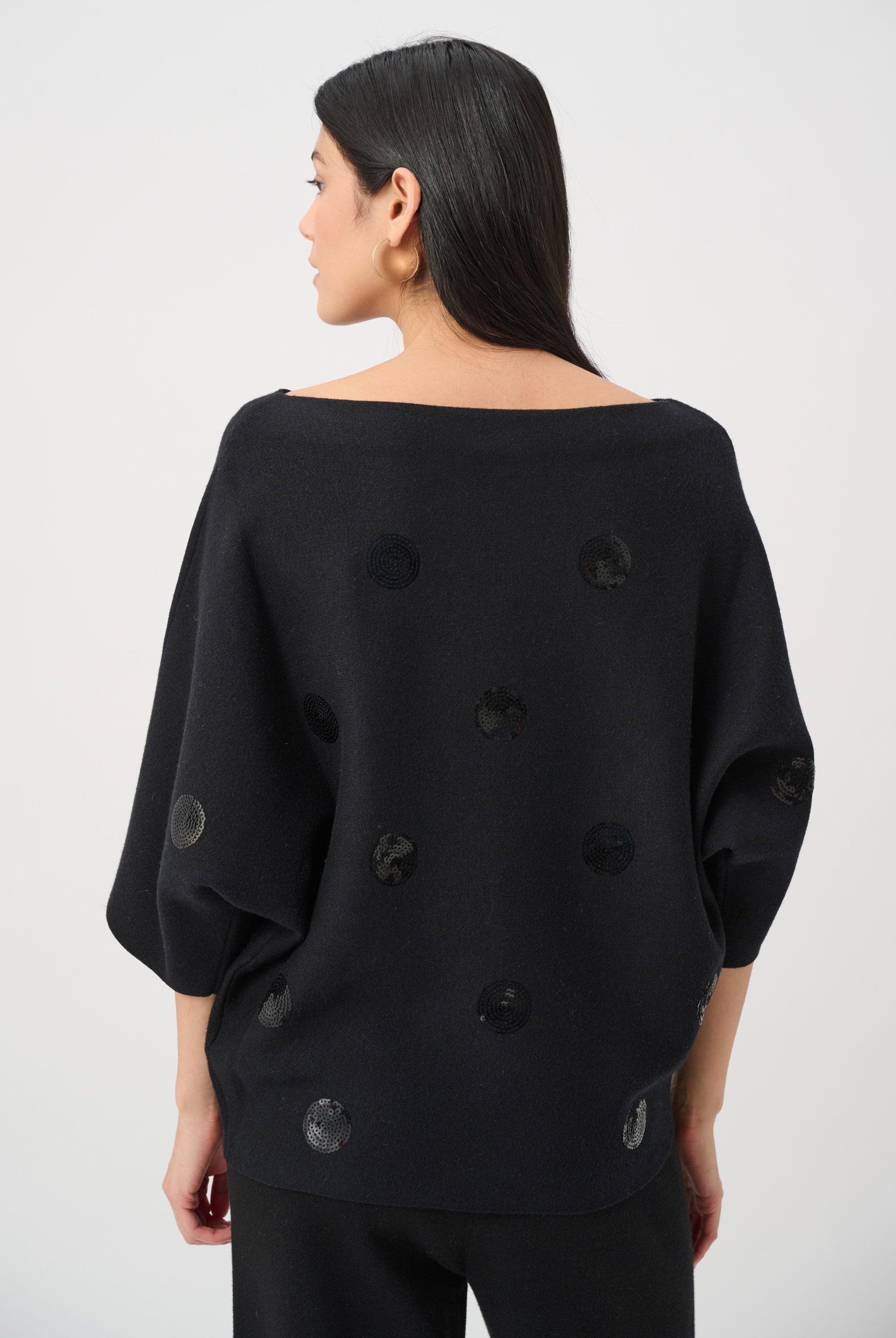 Brushed Viscose And Nylon Boxy Embroidered Sweater