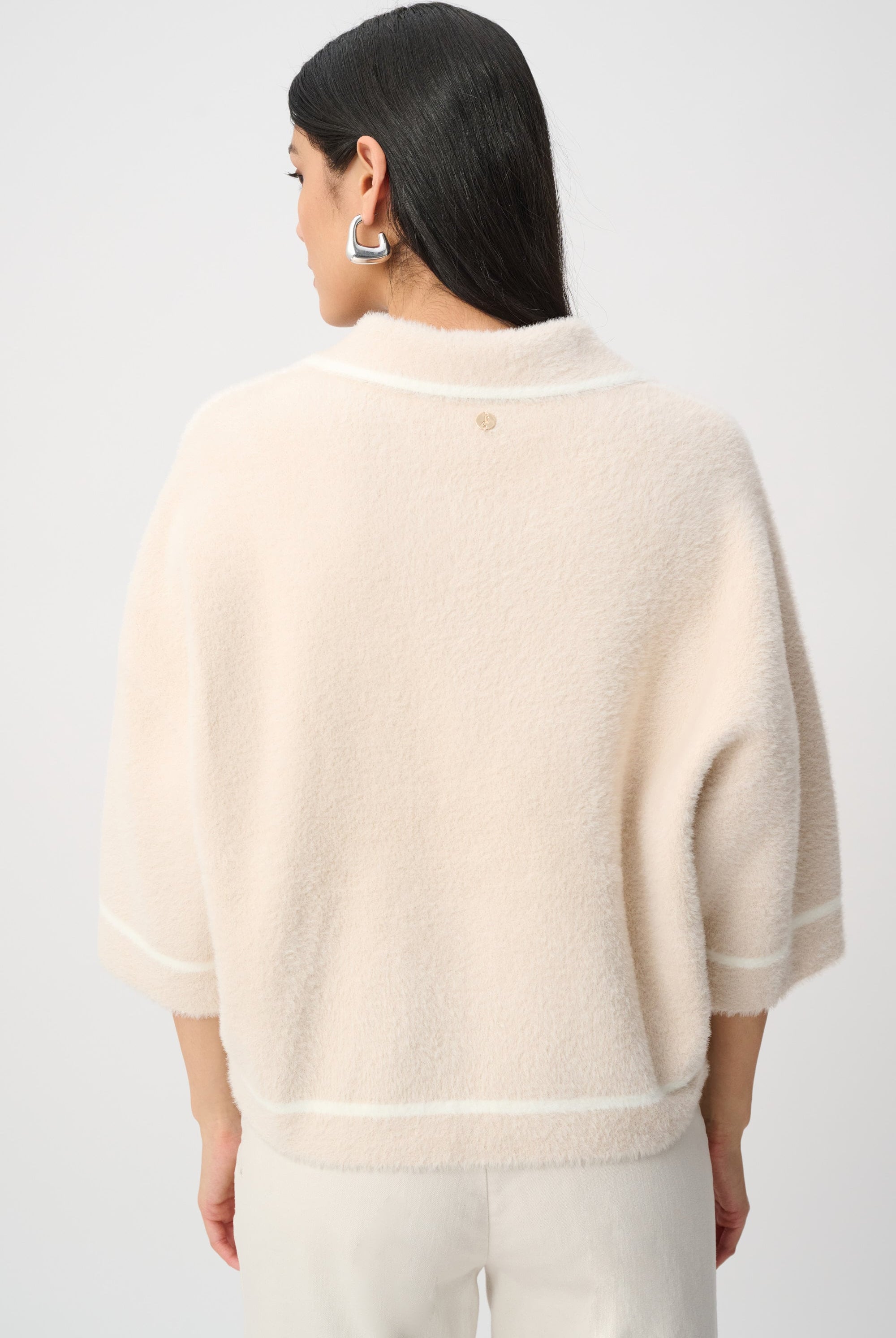 Feather Yarn Knit Boxy Jacket