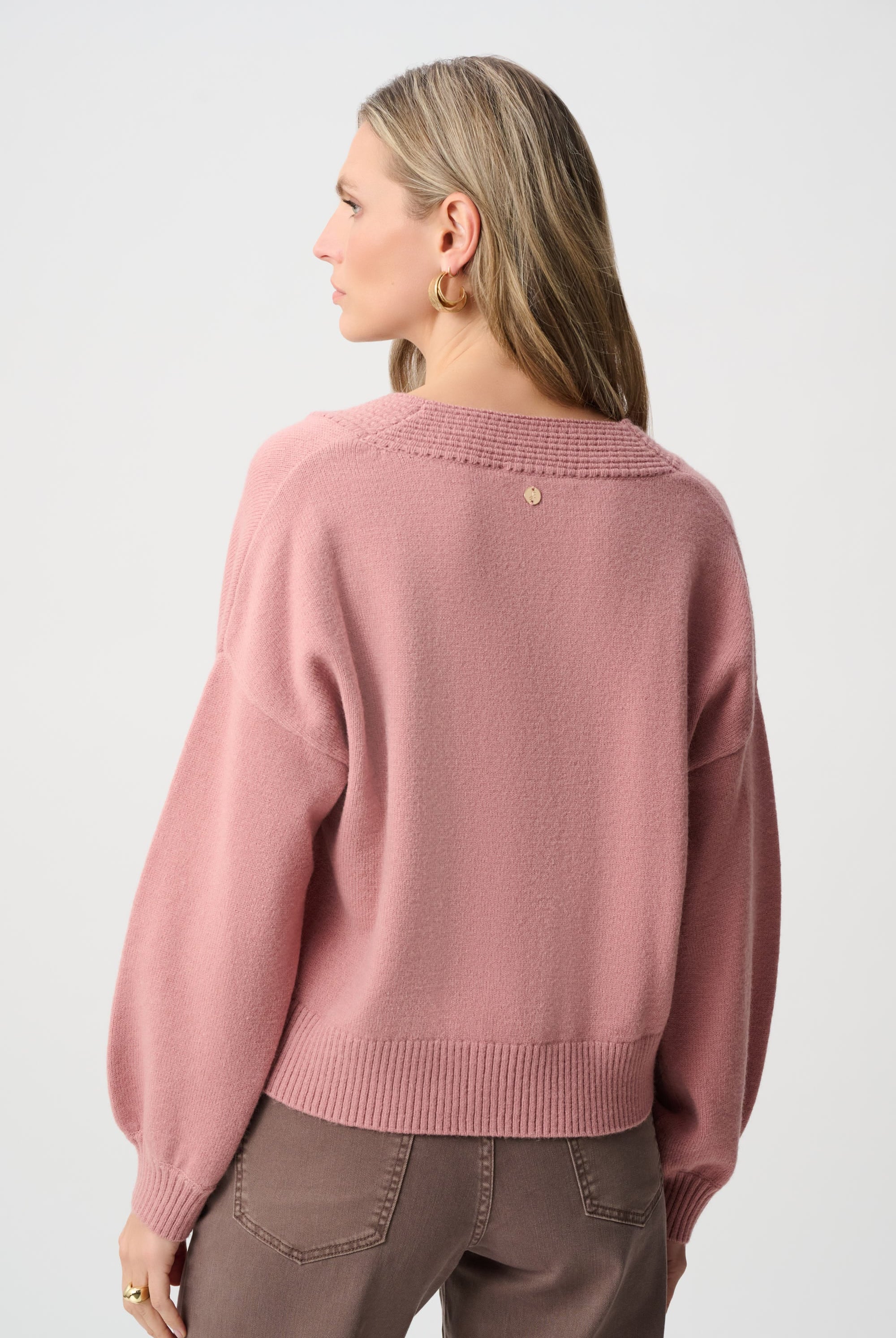 Brushed Knit V-Neck Boxy Cardigan