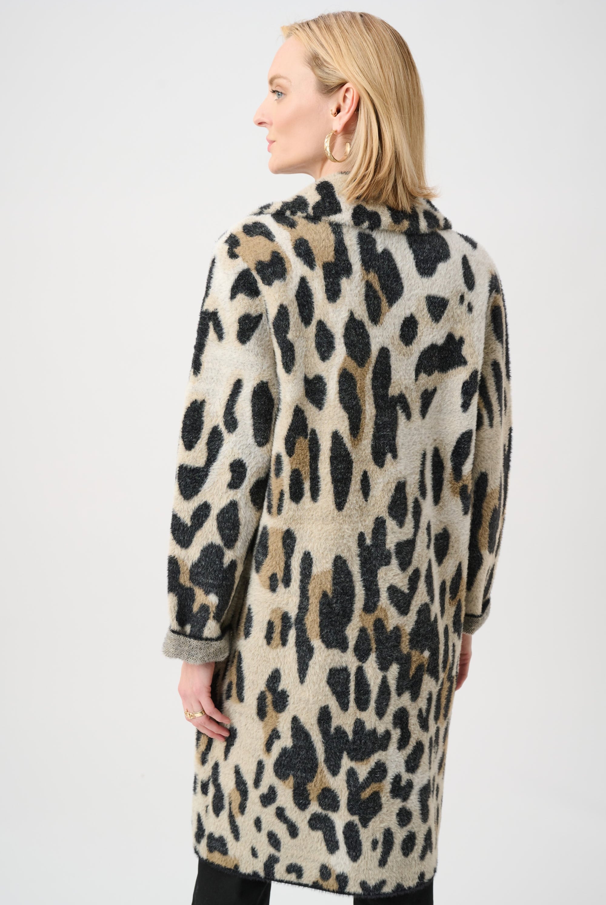 Feather Yarn Leopard Print Coat