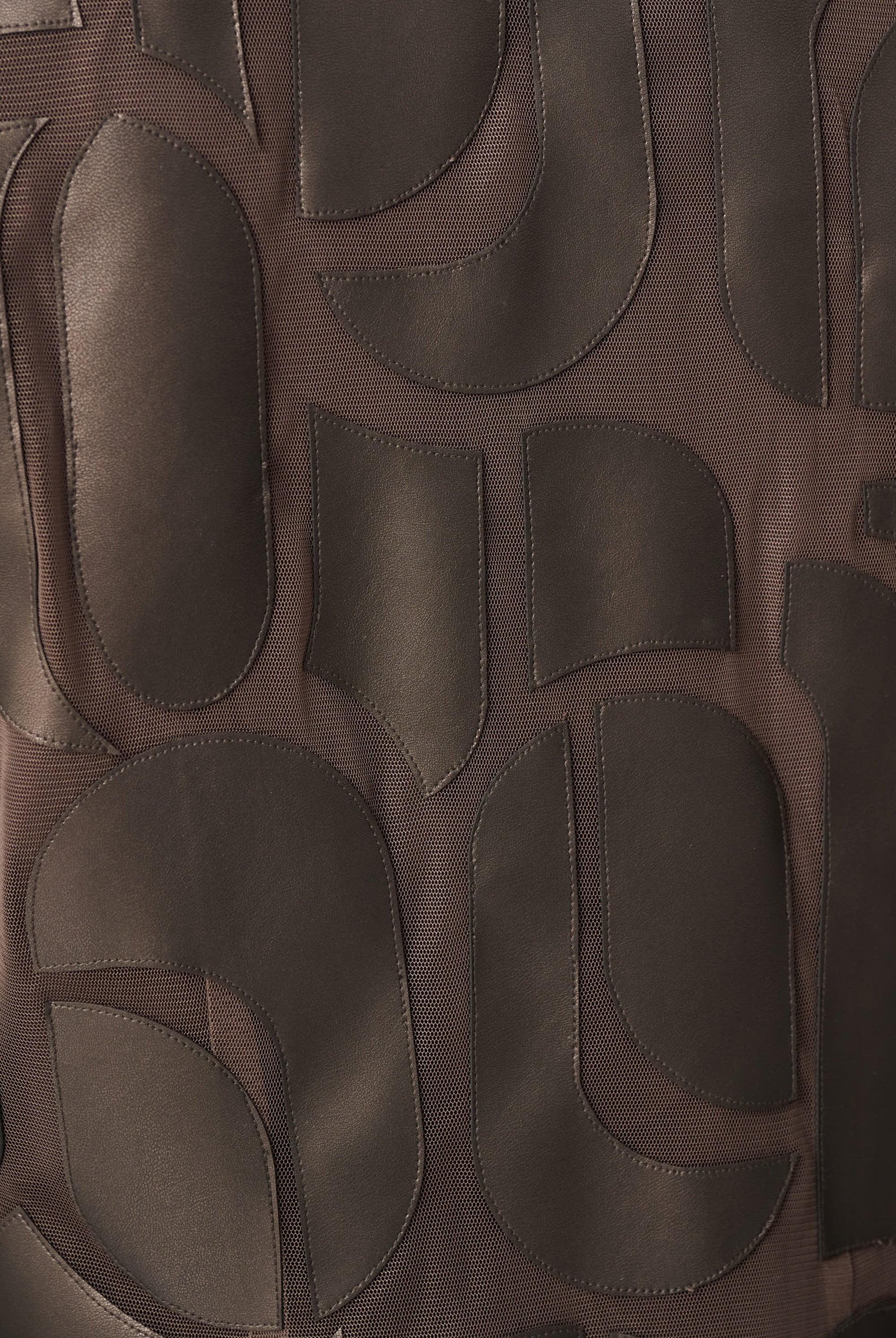 Leatherette And Mesh Embroidered Jacket