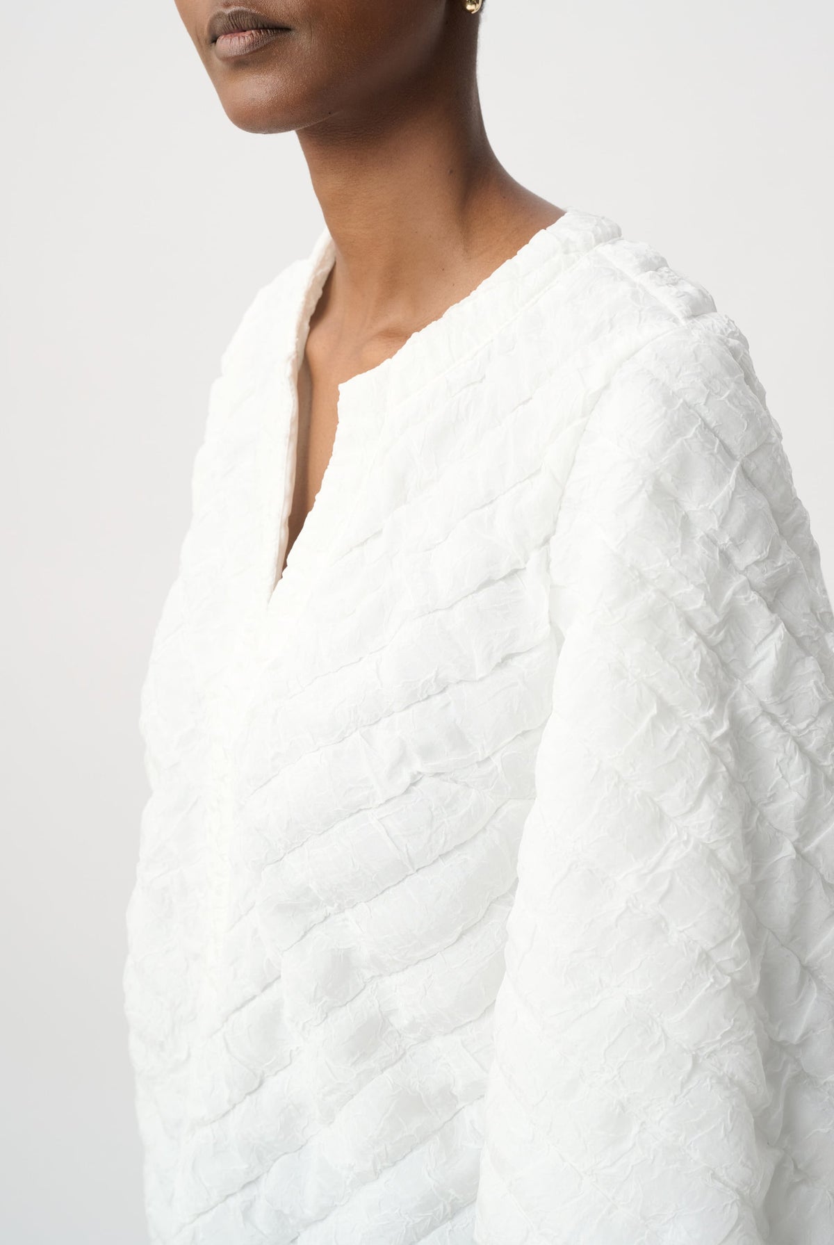 Joseph Ribkoff Textured Puff Sleeve V-Neck Top-264020, view 2
