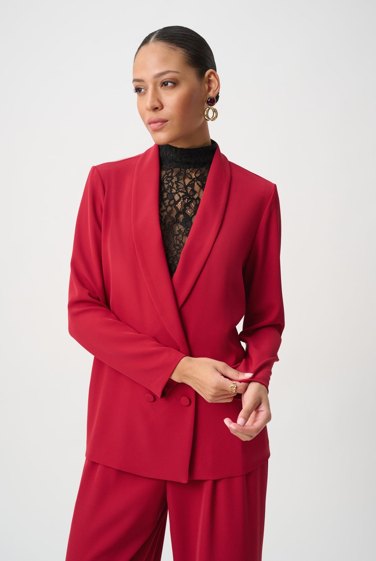 Joseph Ribkoff Double-Breasted Shawl Collar Blazer-264041, view 8