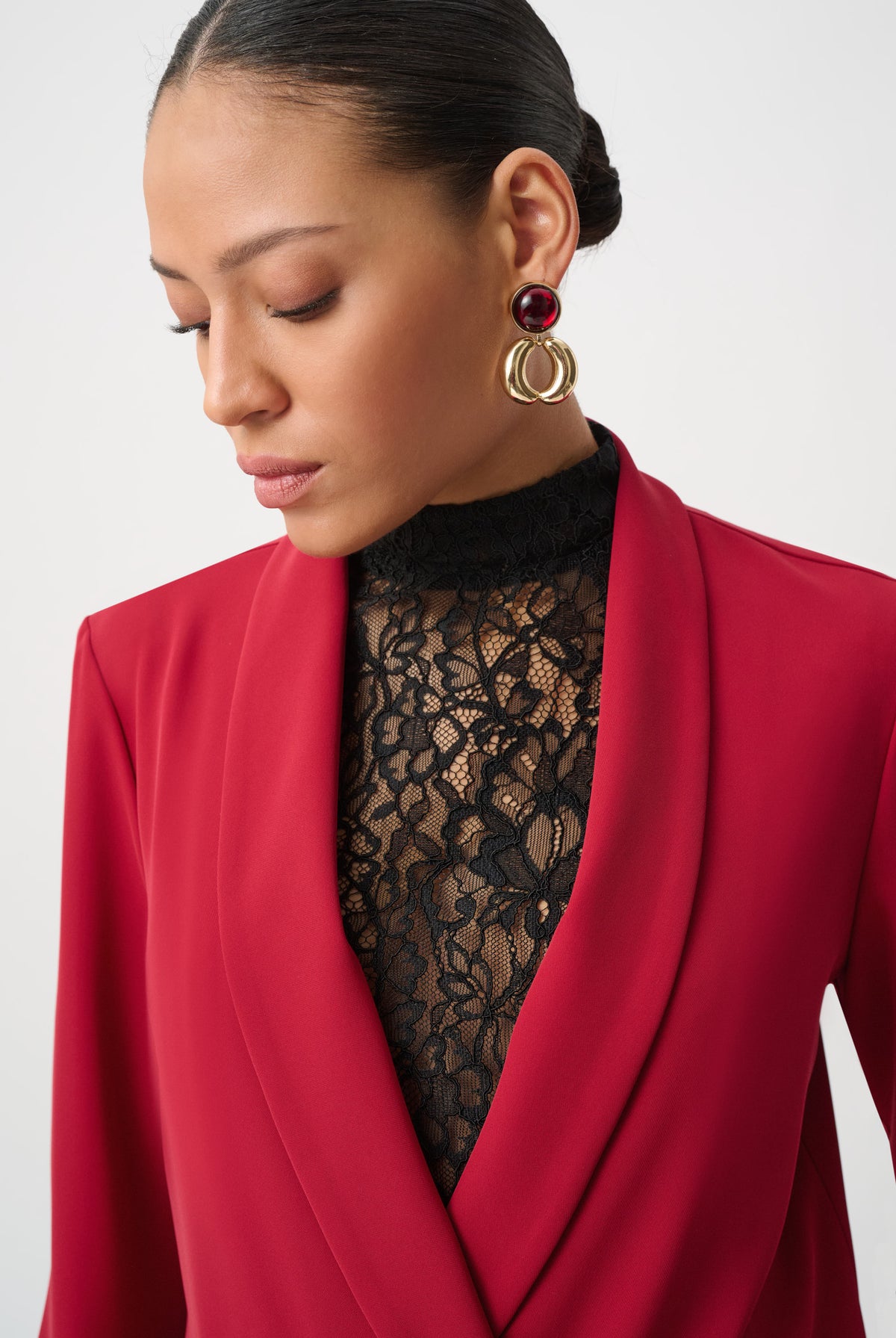 Joseph Ribkoff Double-Breasted Shawl Collar Blazer-264041, view 3