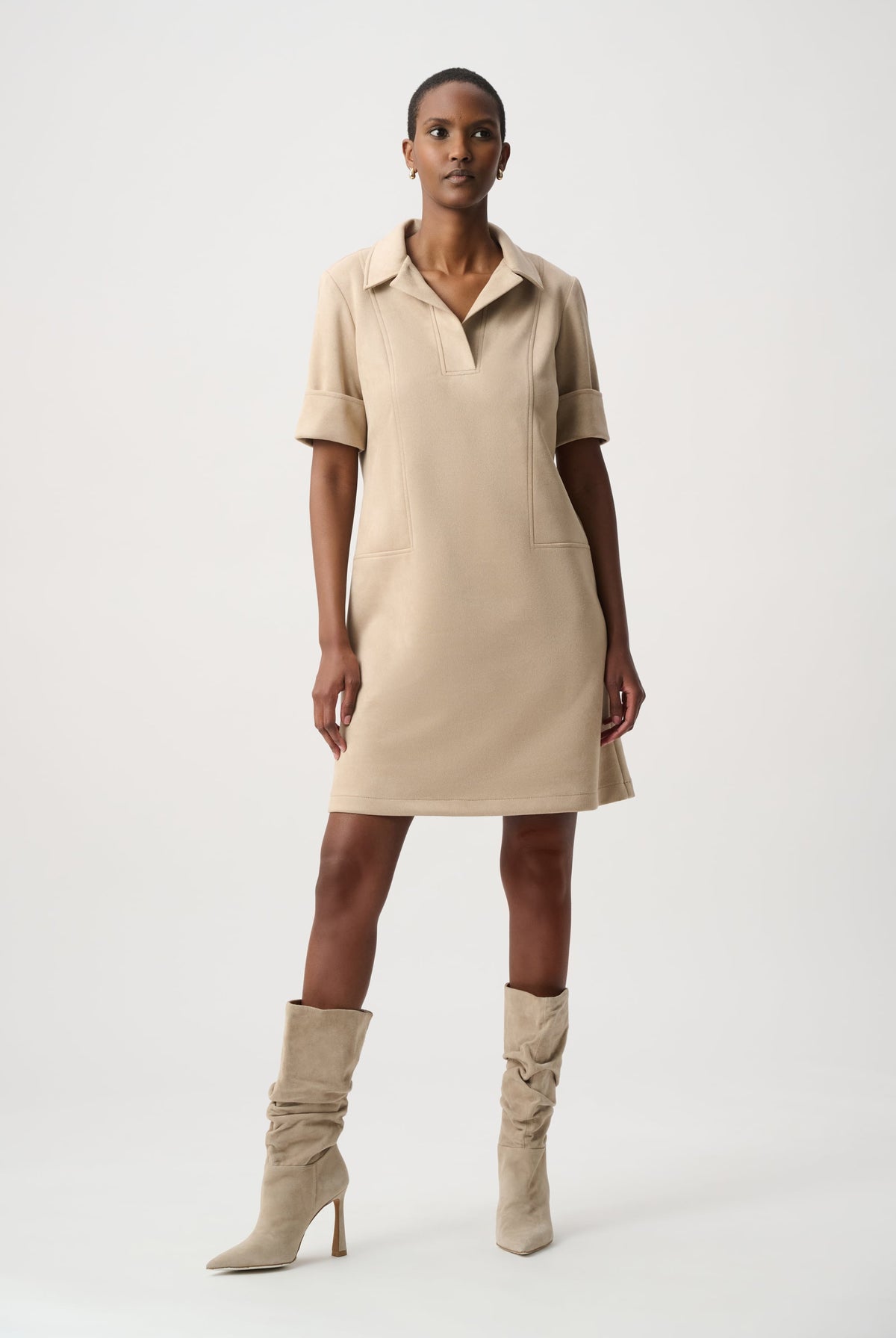 Joseph Ribkoff Faux Suede Trapeze Dress-264063, view 6