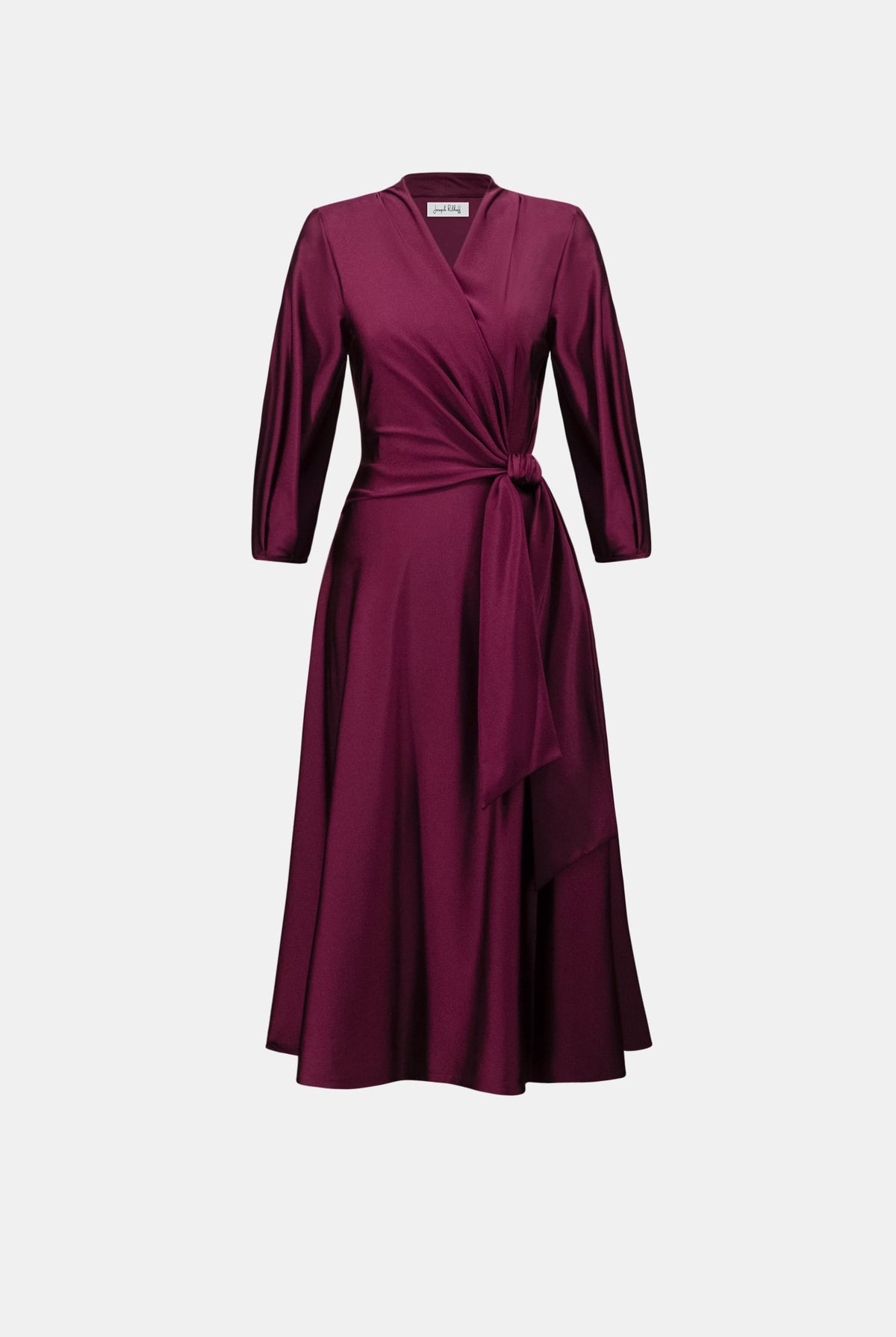 Joseph Ribkoff Knit Satin Flowy Wrap Dress-264070, view 6