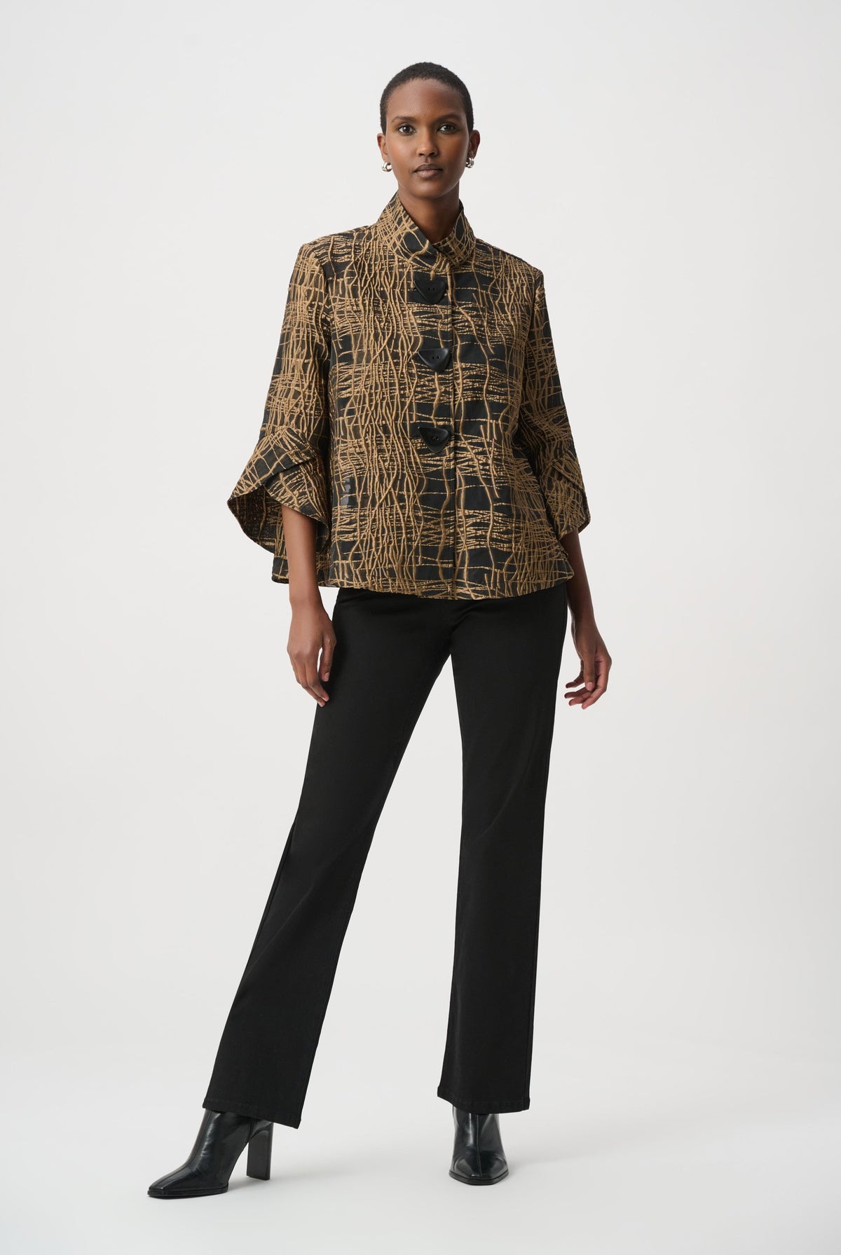 Joseph Ribkoff Abstract Print Trapeze Jacket-264127, view 3
