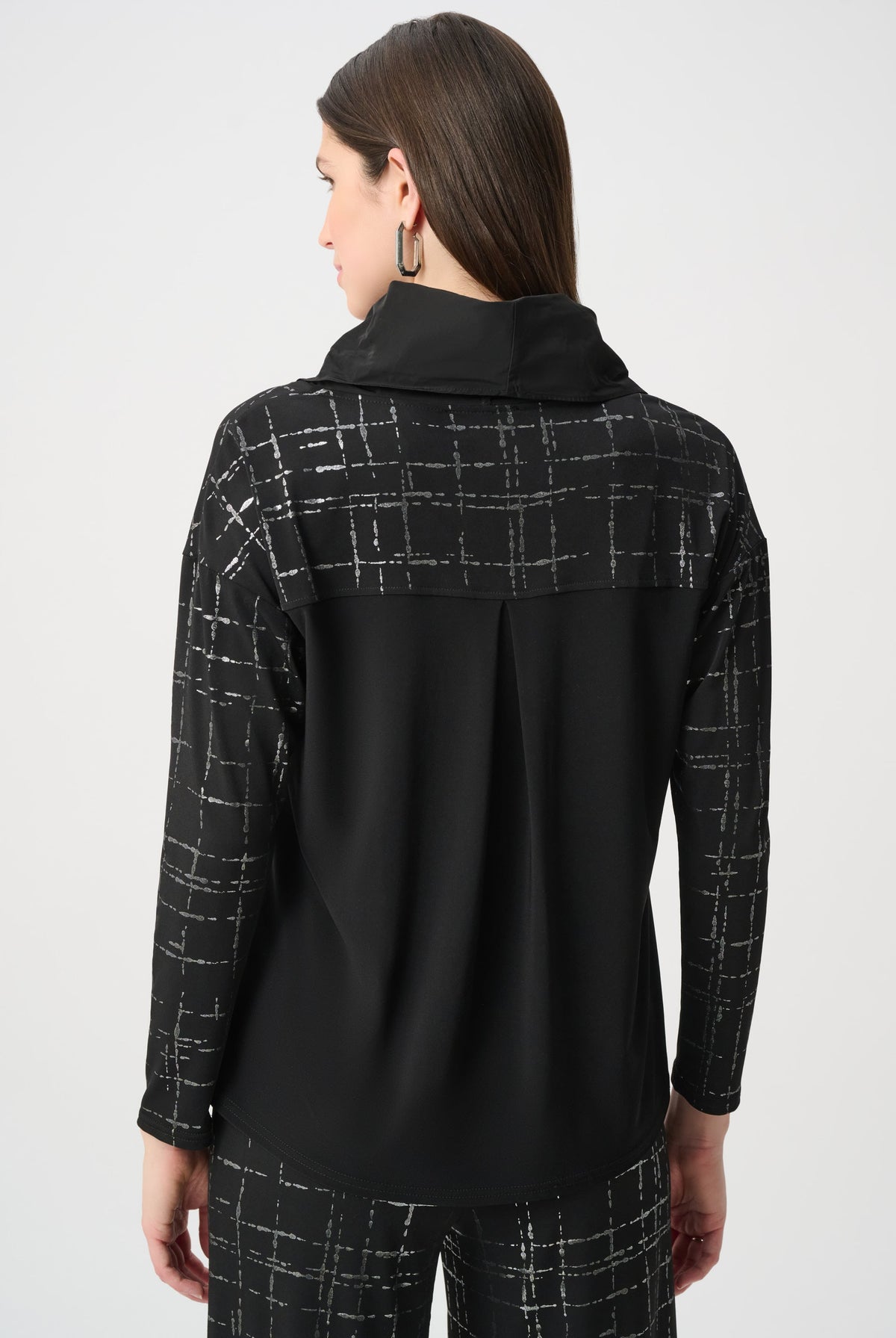 Joseph Ribkoff Plaid Cowl Collar Top-264131, view 4