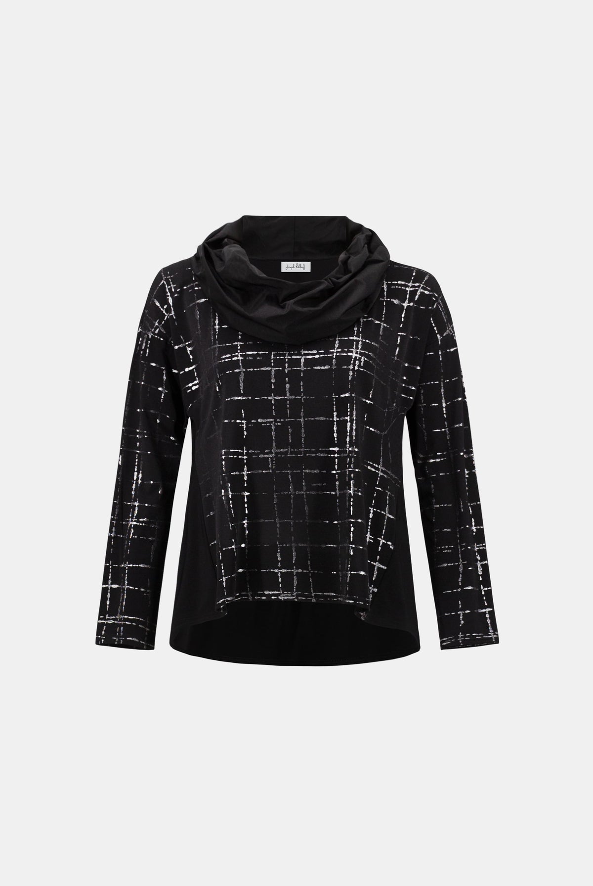 Joseph Ribkoff Plaid Cowl Collar Top-264131, view 5
