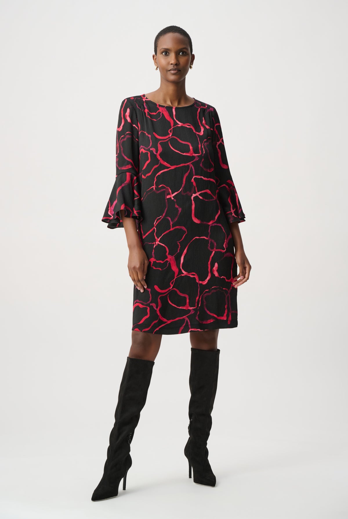 Joseph Ribkoff Textured Satin Floral Dress-264183
