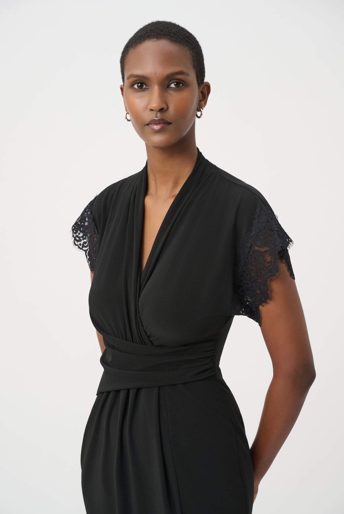 Joseph Ribkoff Lace-Trim Sheath Dress-264188, view 3