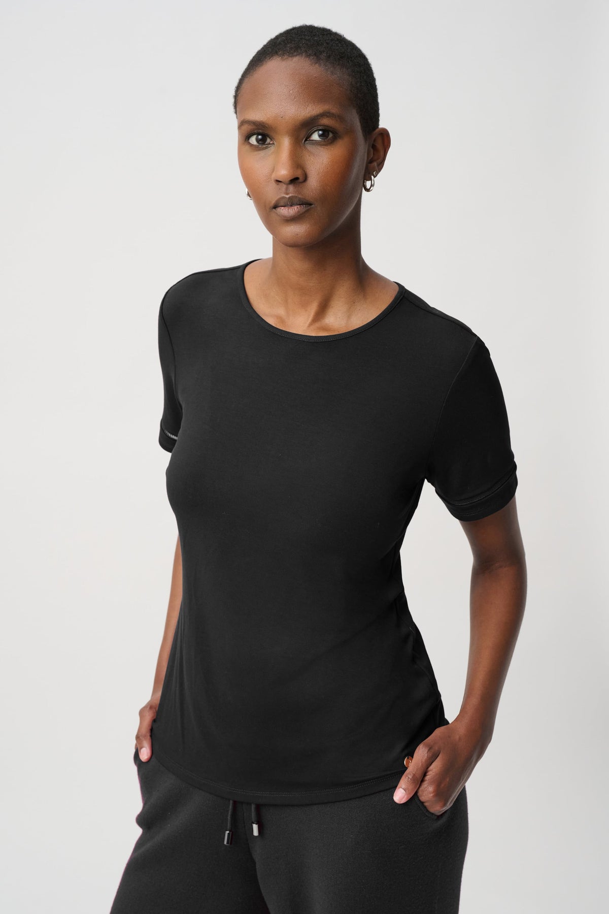 Joseph Ribkoff Stripe Band Crewneck Tee-264620, colour 11