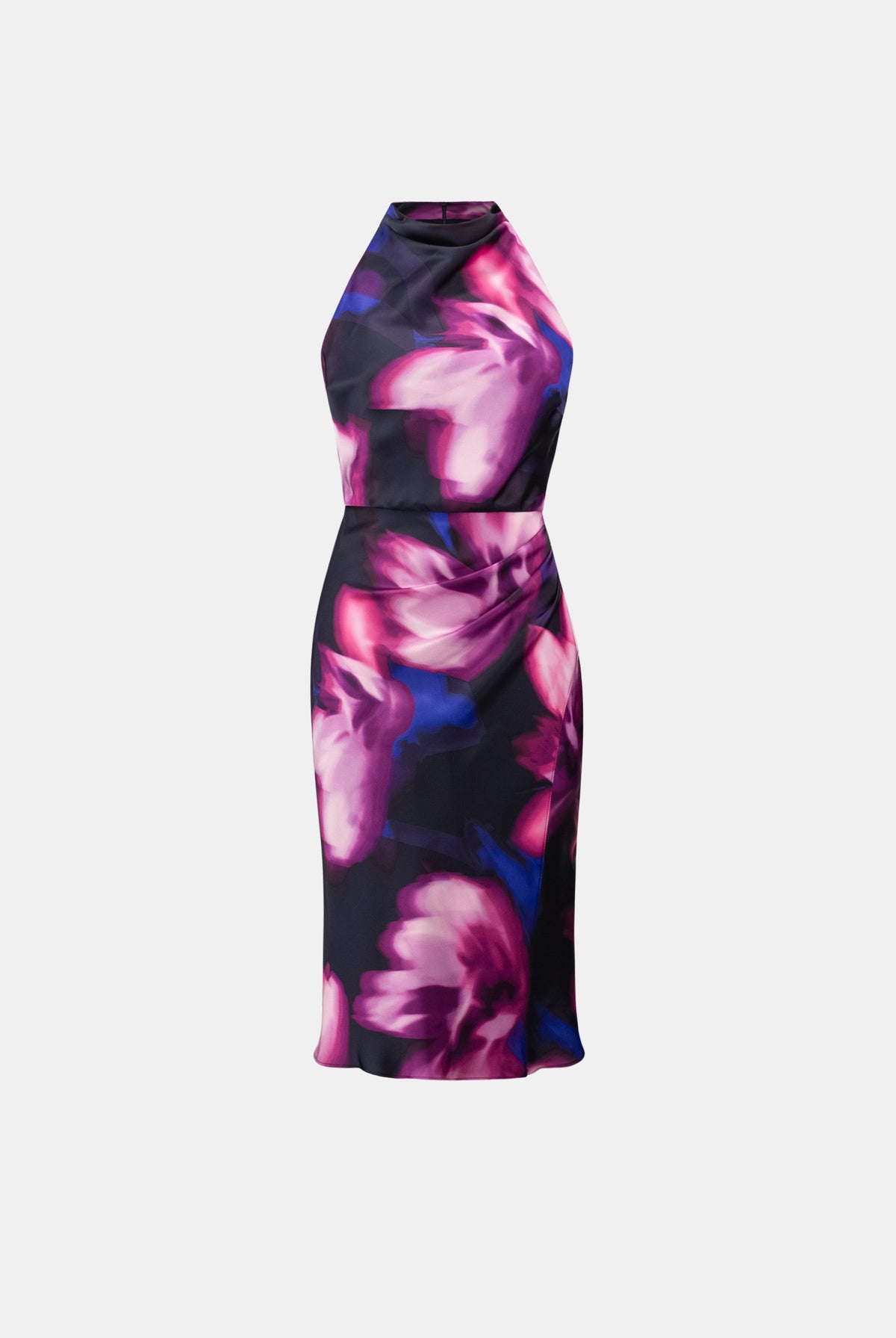 Joseph Ribkoff Floral Print Satin Halter Neck Dress-264727, view 6