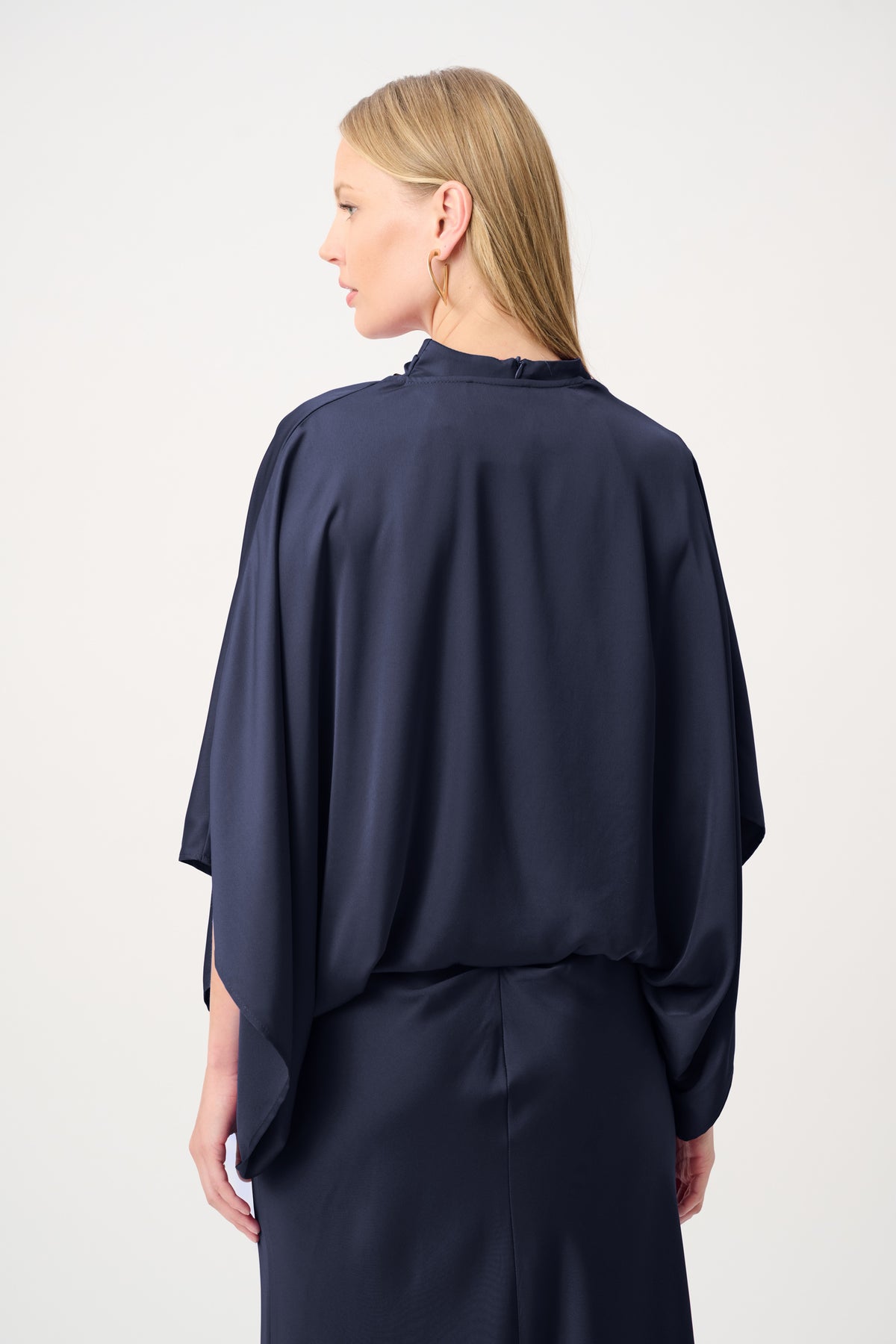 Joseph Ribkoff Satin Dolman Sleeve Cover-Up-264731, Midnight Blue
