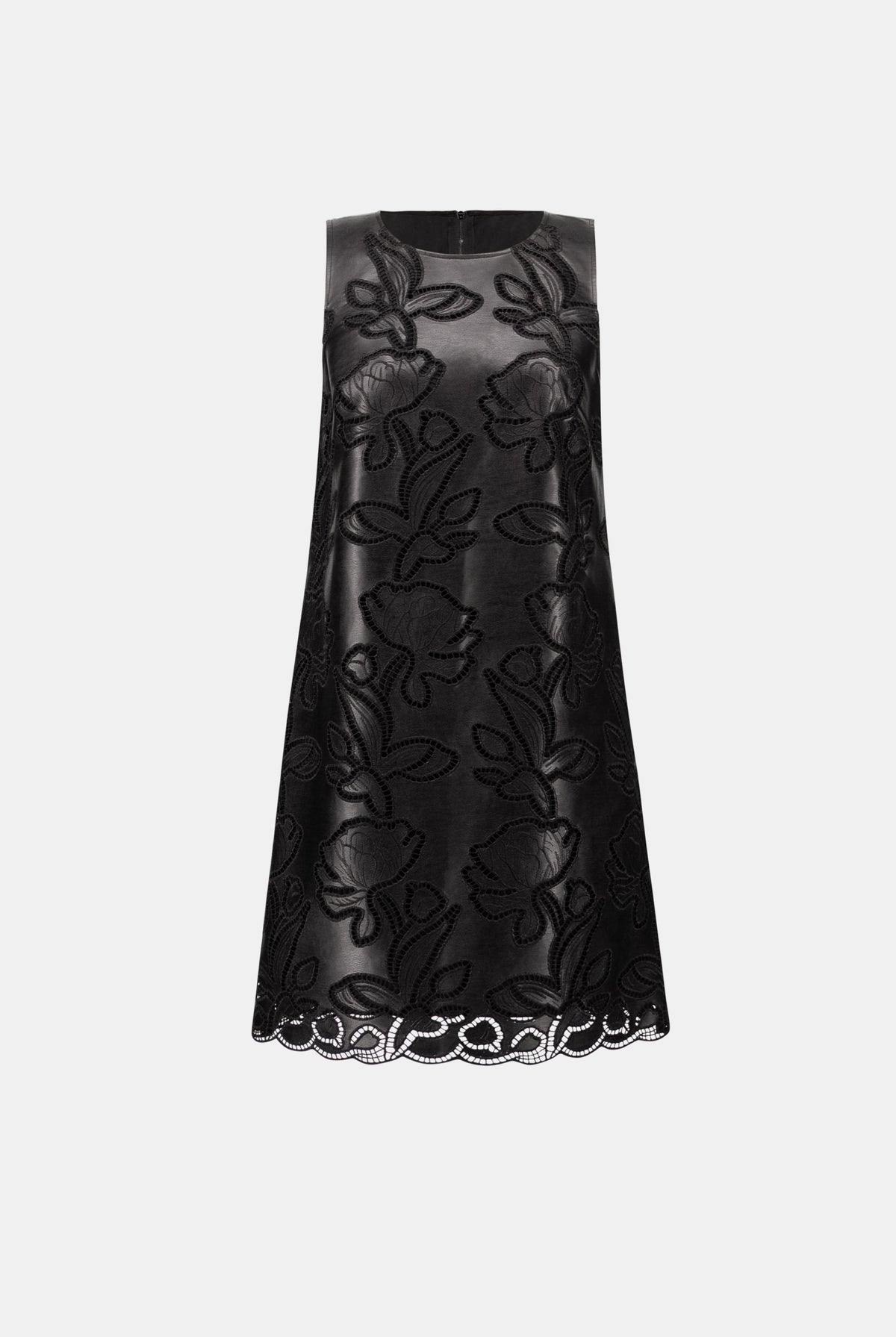 Joseph Ribkoff Faux Leather Embroidered Dress-264940, view 5