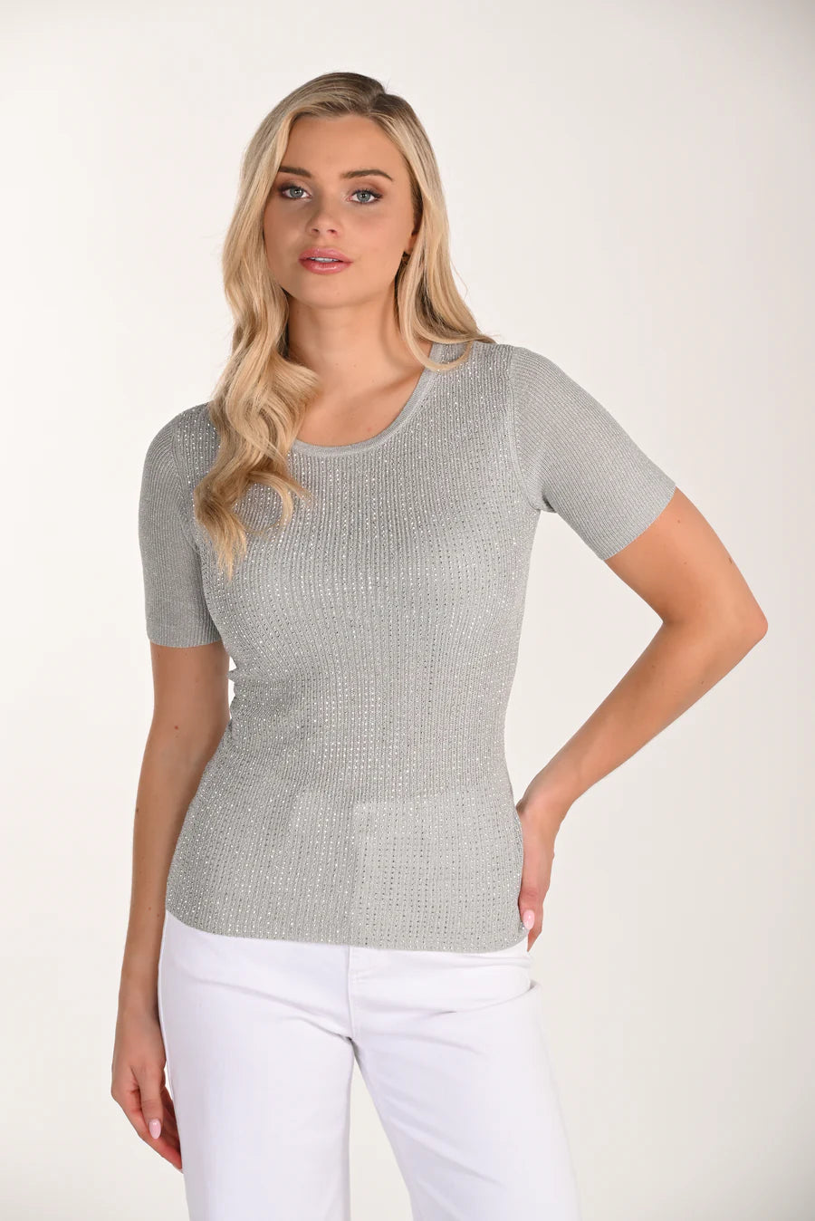 Frank Lyman Embellished Crew Neck Pullover-266563