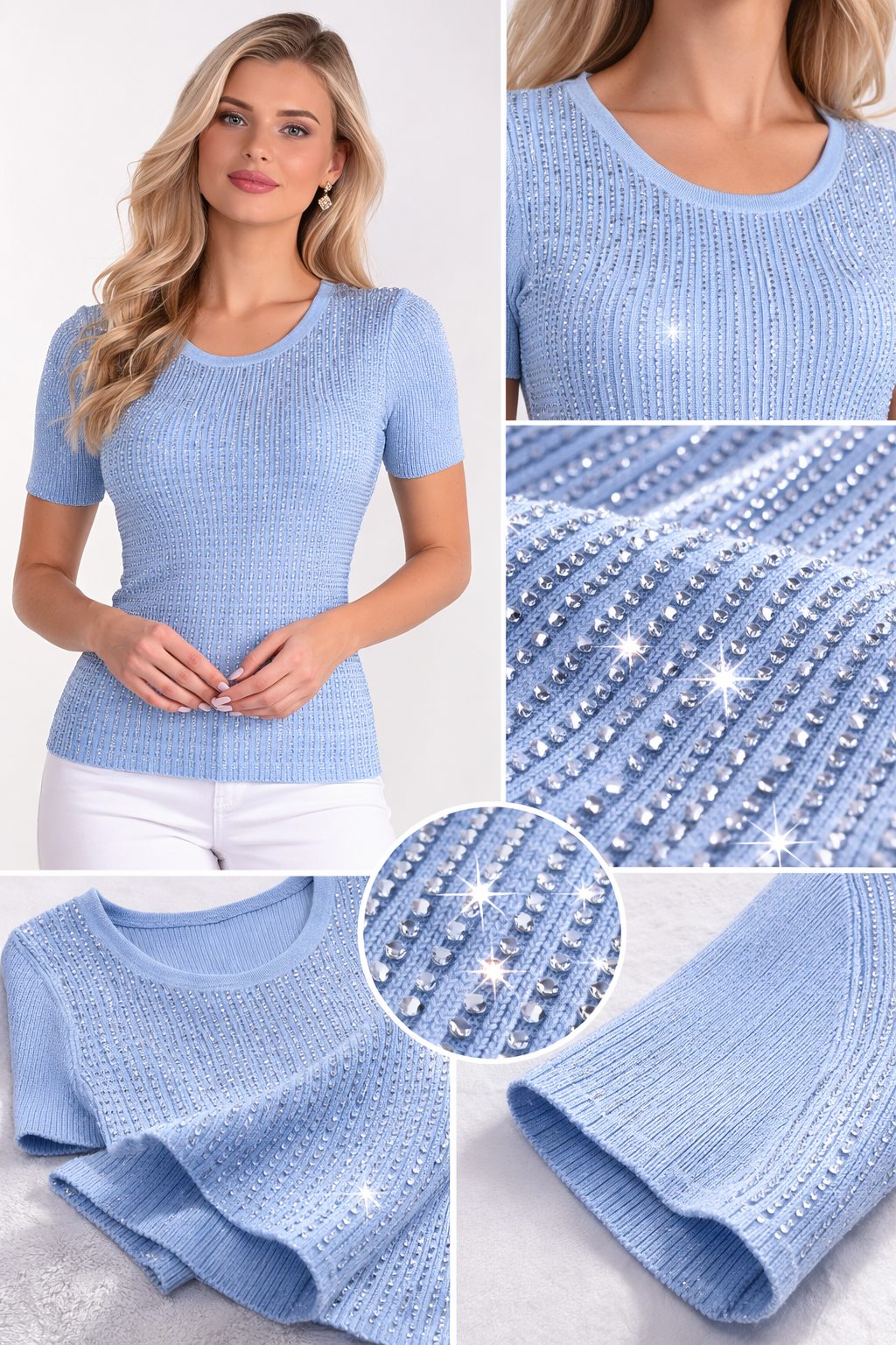 Frank Lyman Embellished Crew Neck Pullover-266563