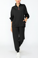 IC Collection Quarter-Zip Relaxed Pullover Top-C1050T