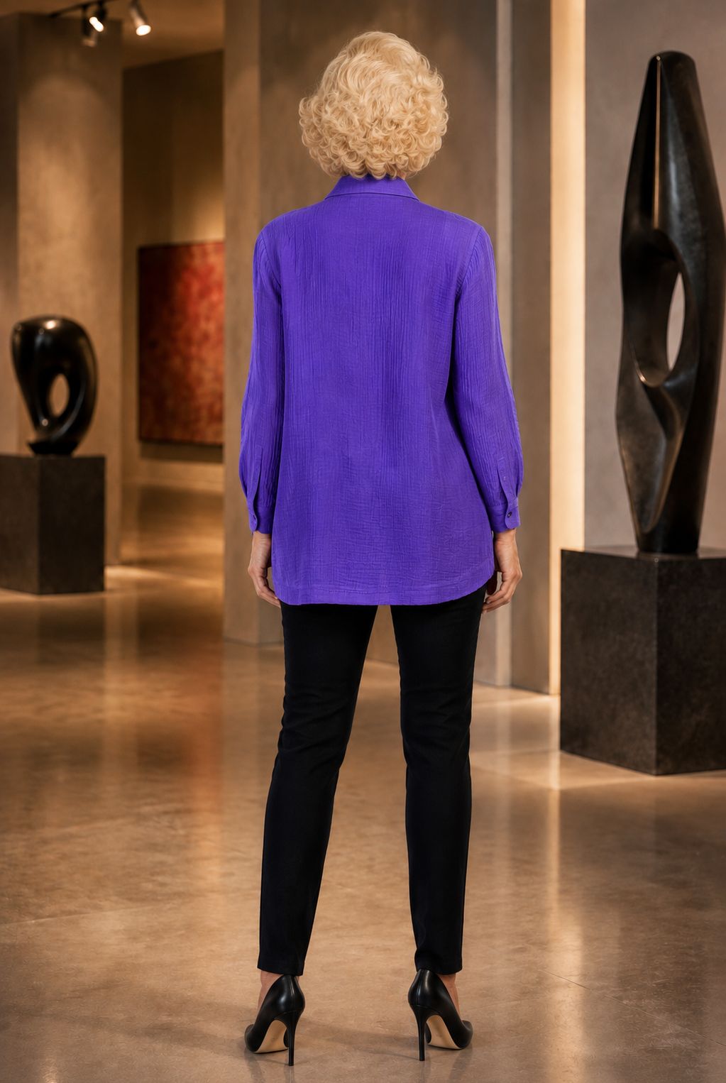 By JJ Textured Button-Front Jacket-JG-004, view 3
