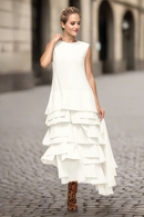 IC Collection "Luna" Ruffle Dress-7236D