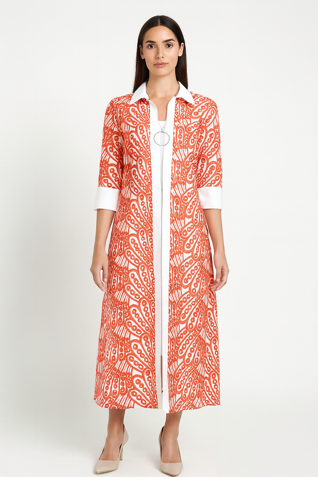 IC Collection Zip Front Dress-6843D