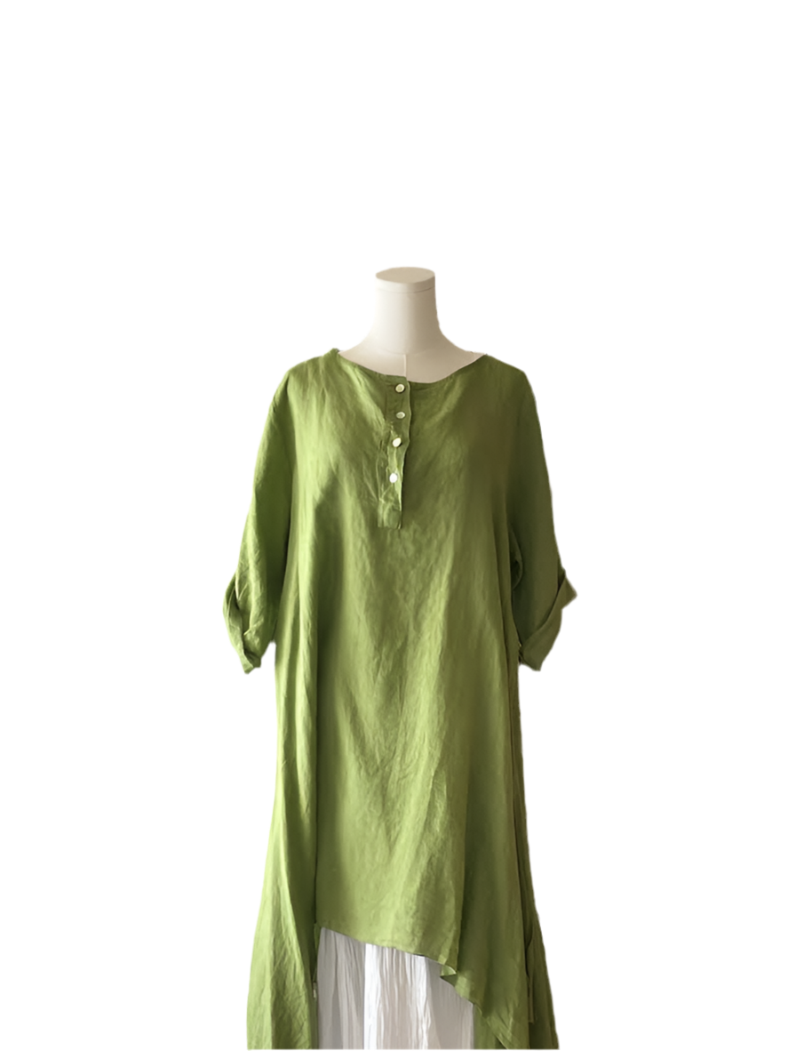 M-Made in Italy Linen Dress-19-9301U
