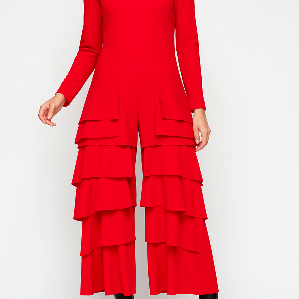 IC Collection Layered Ruffle Jumpsuit-7232JS