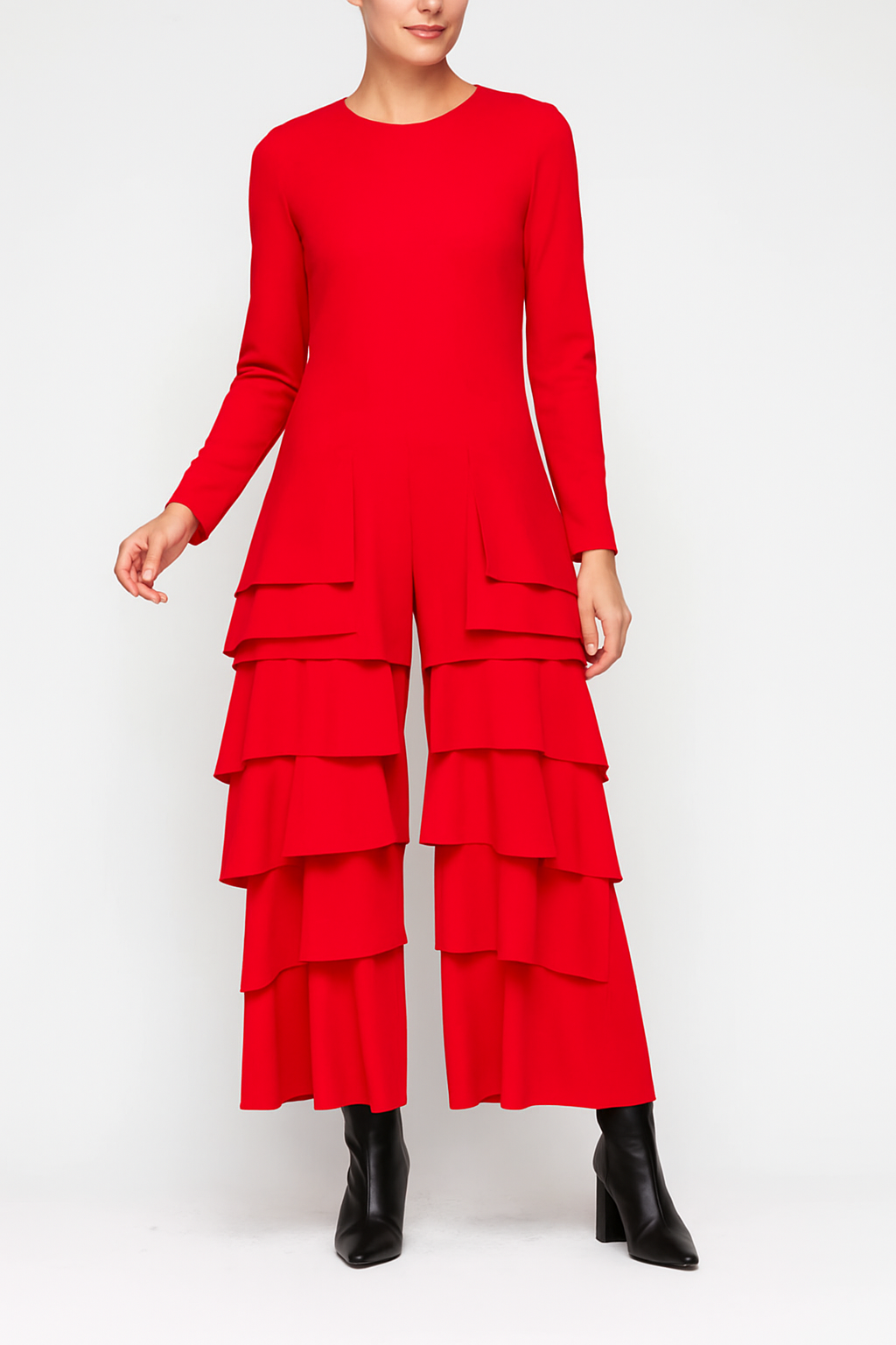 IC Collection Layered Ruffle Jumpsuit-7232JS