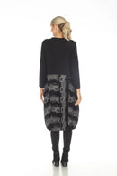 Moonlight Abstract Patch Balloon Dress – Black/Grey-3558